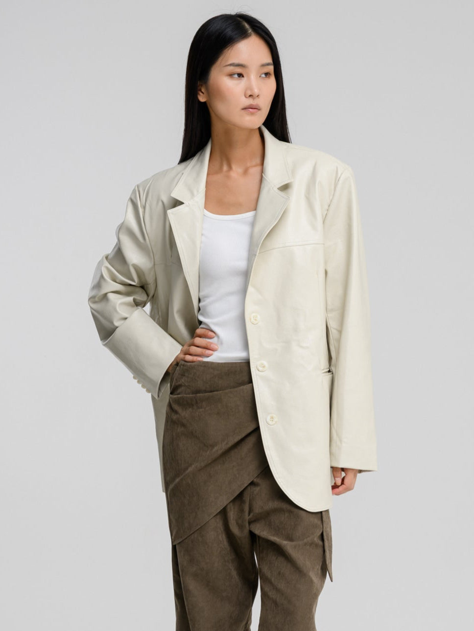 TAURA LEATHER BLAZER