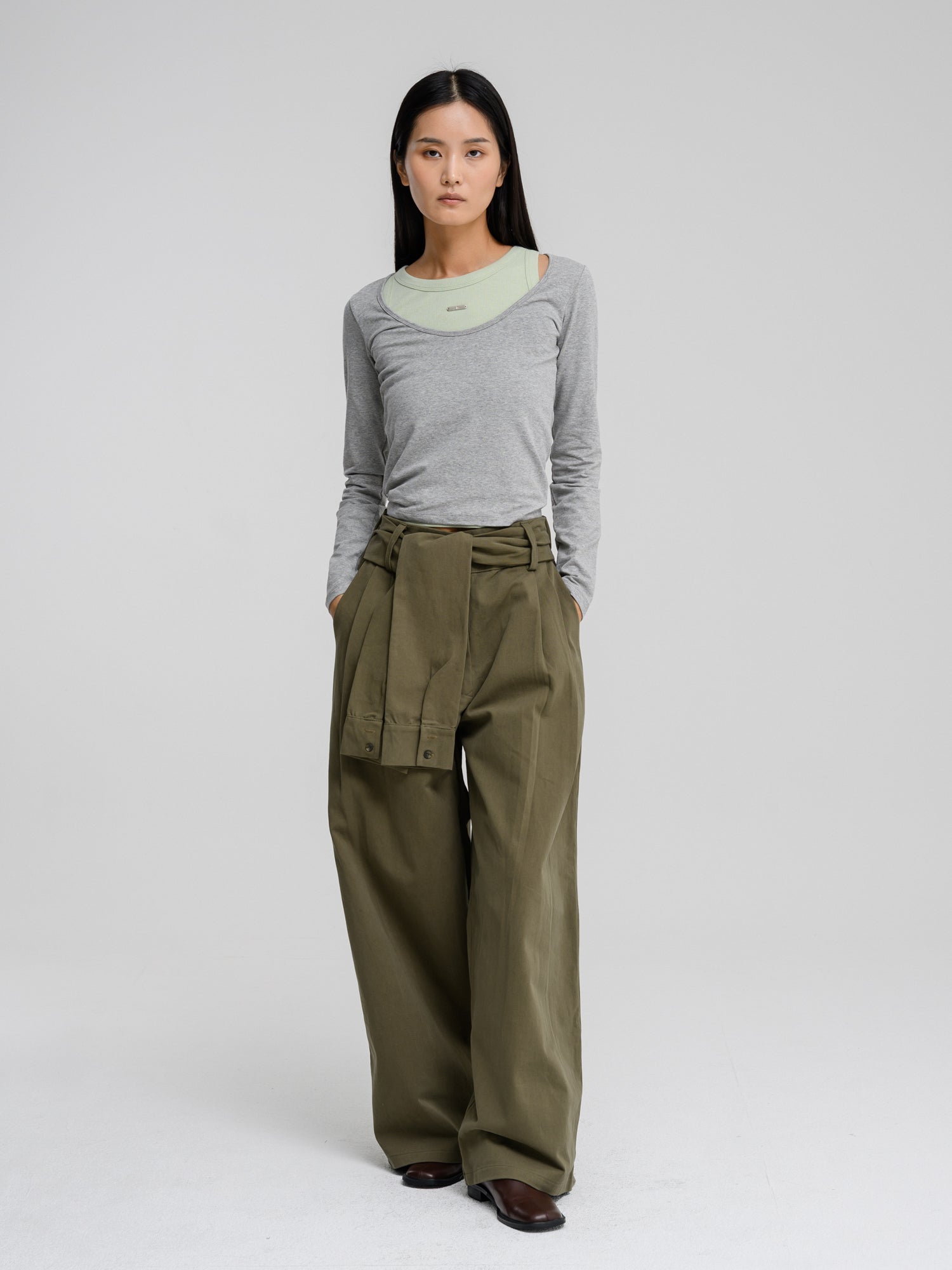 DEULIA DOUBLE LAYERED TOP