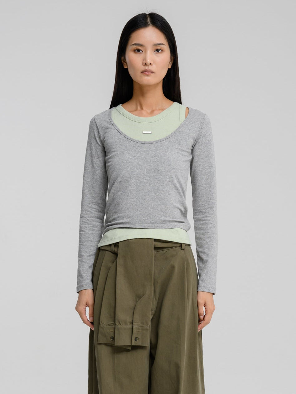 DEULIA DOUBLE LAYERED TOP