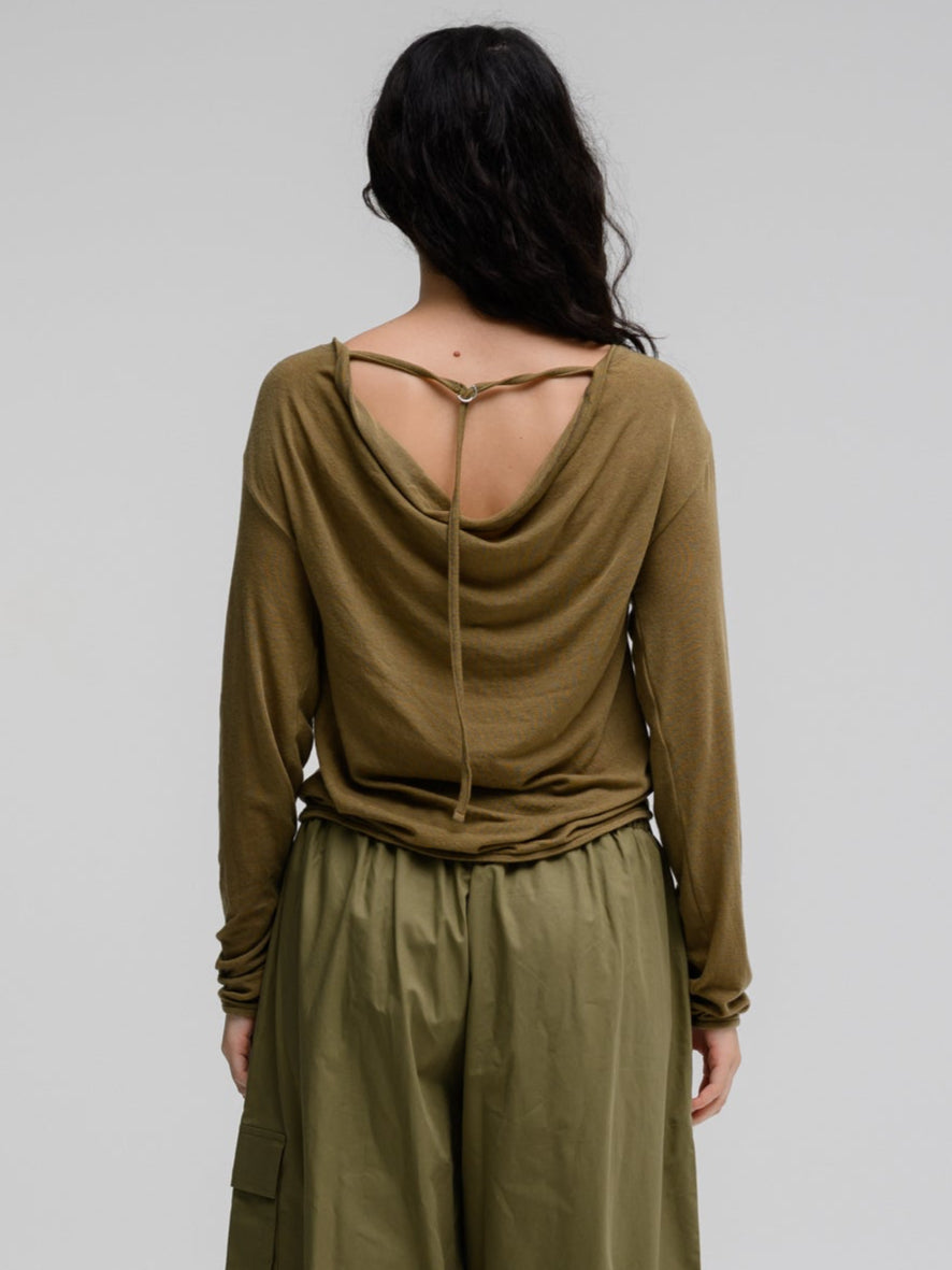 DRAPED BACK TOP