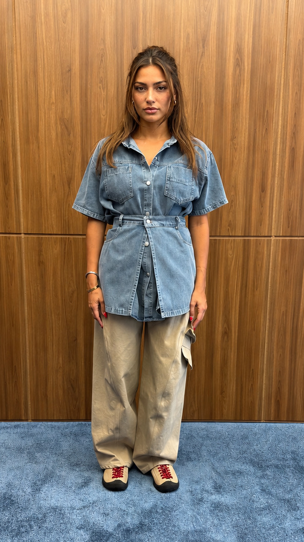 DENIM TIE SHIRT