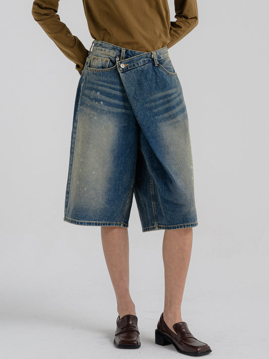 OVERLAY BAGGY DENIM SHORTS