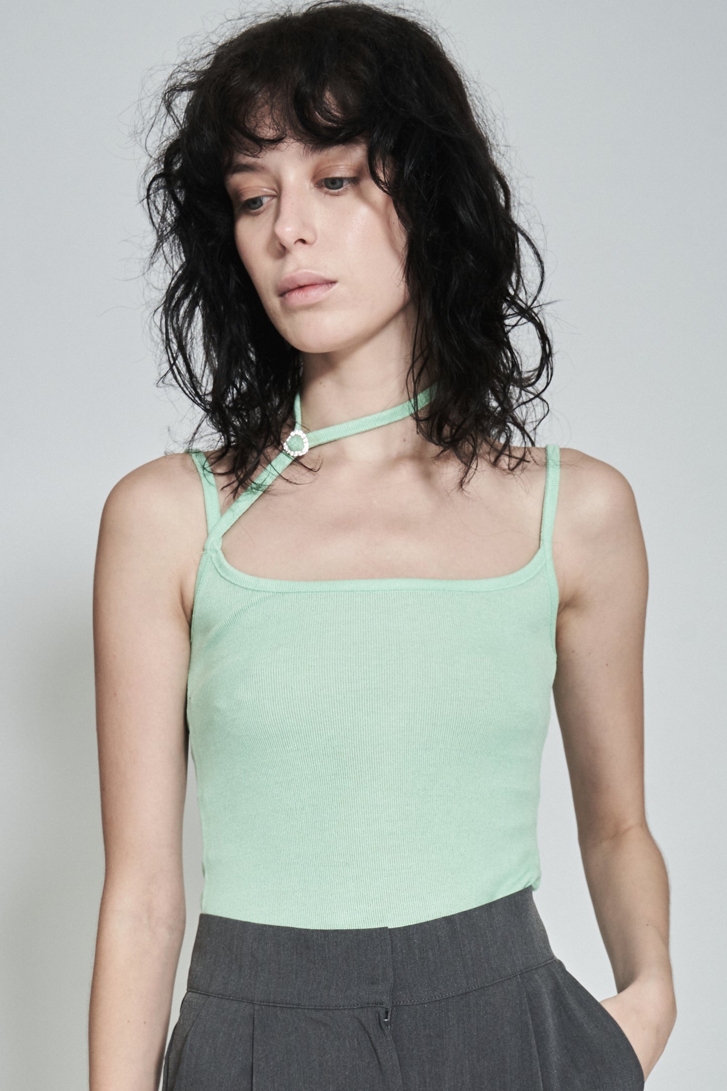 HALTER TANK TOP IN MINT