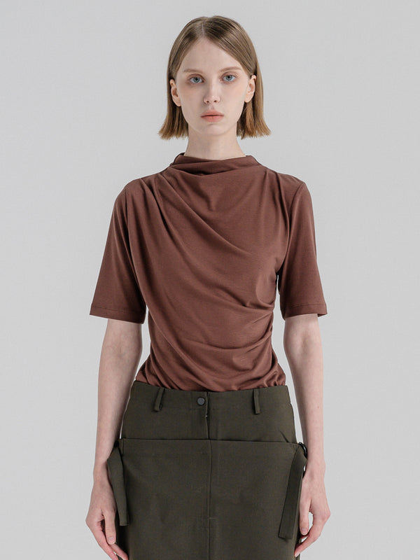 RUST DRAPED TOP