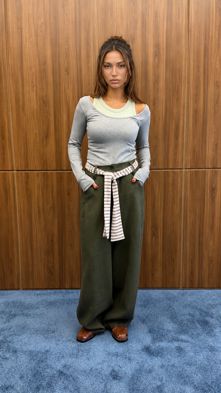 TIE KHAKI PANTS