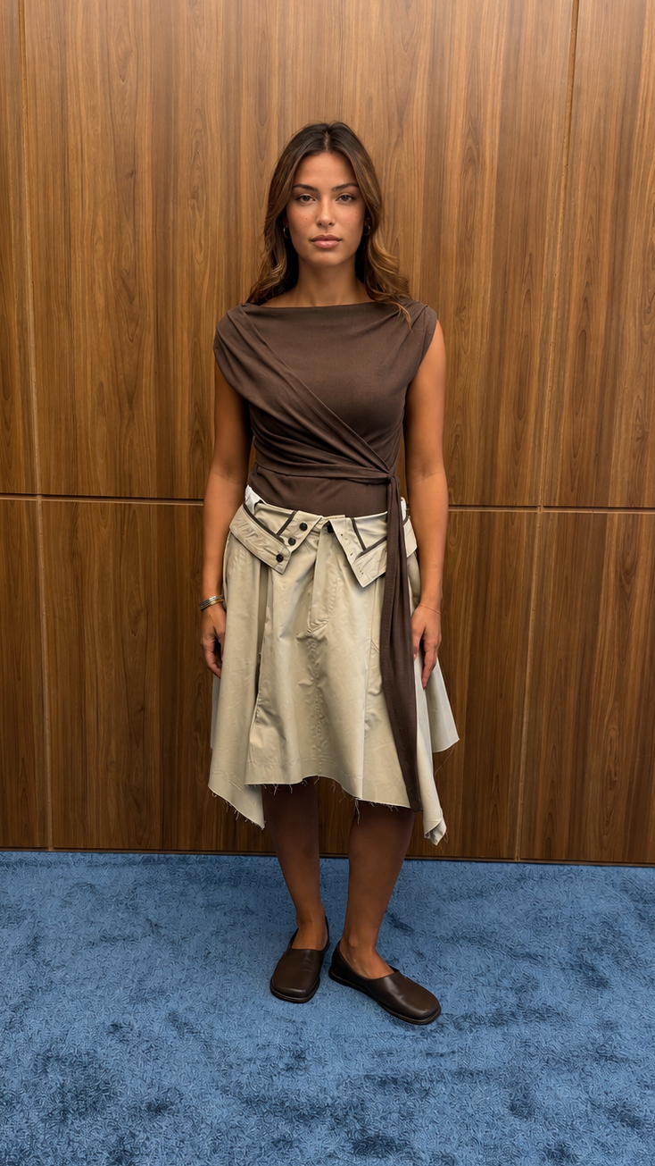 FOLDED WAIST SKIRT