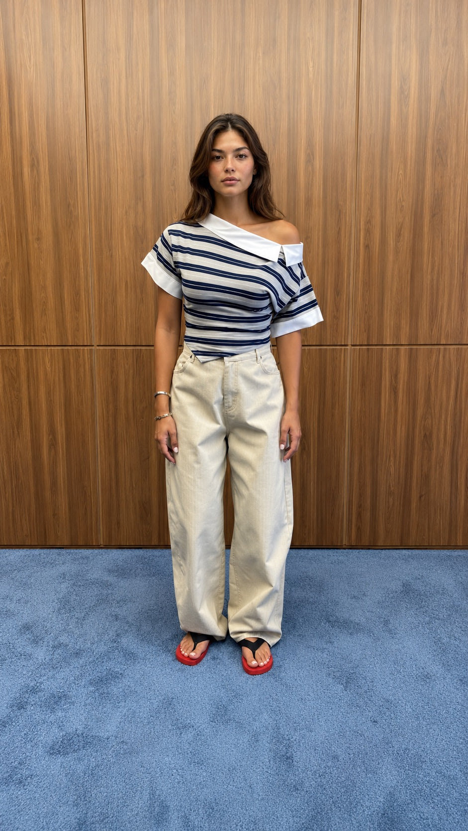 STRIPE DRAPE TOP