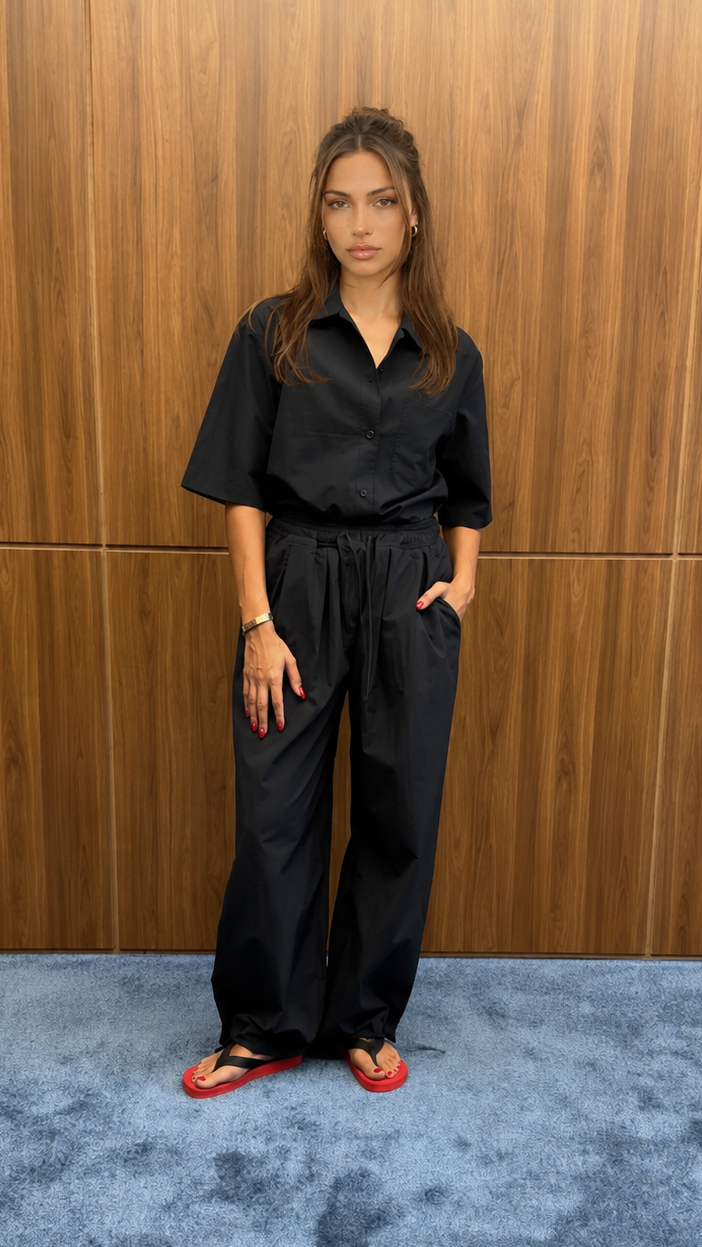 NAVY LINEN SET