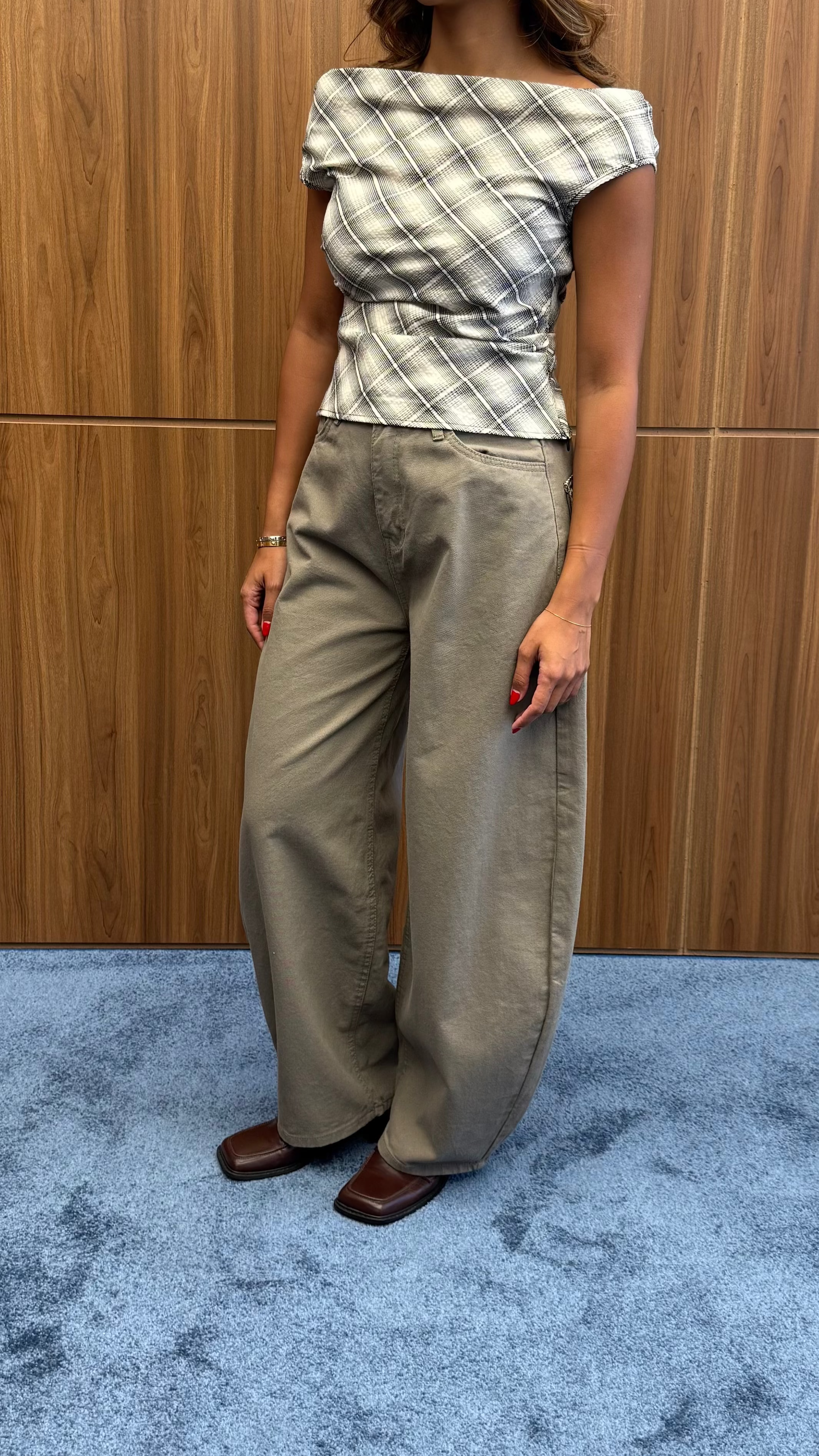 ALANA CHECKERED TOP