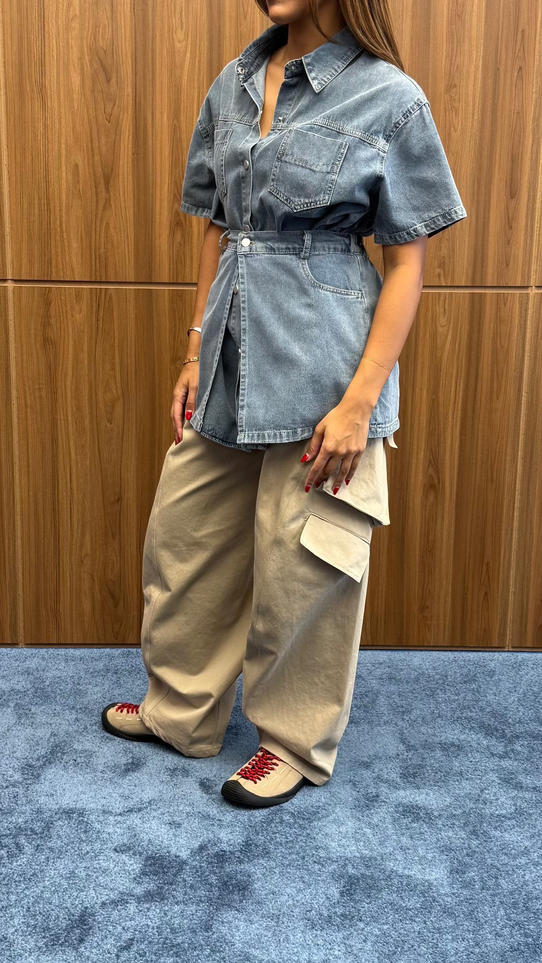 DENIM TIE SHIRT