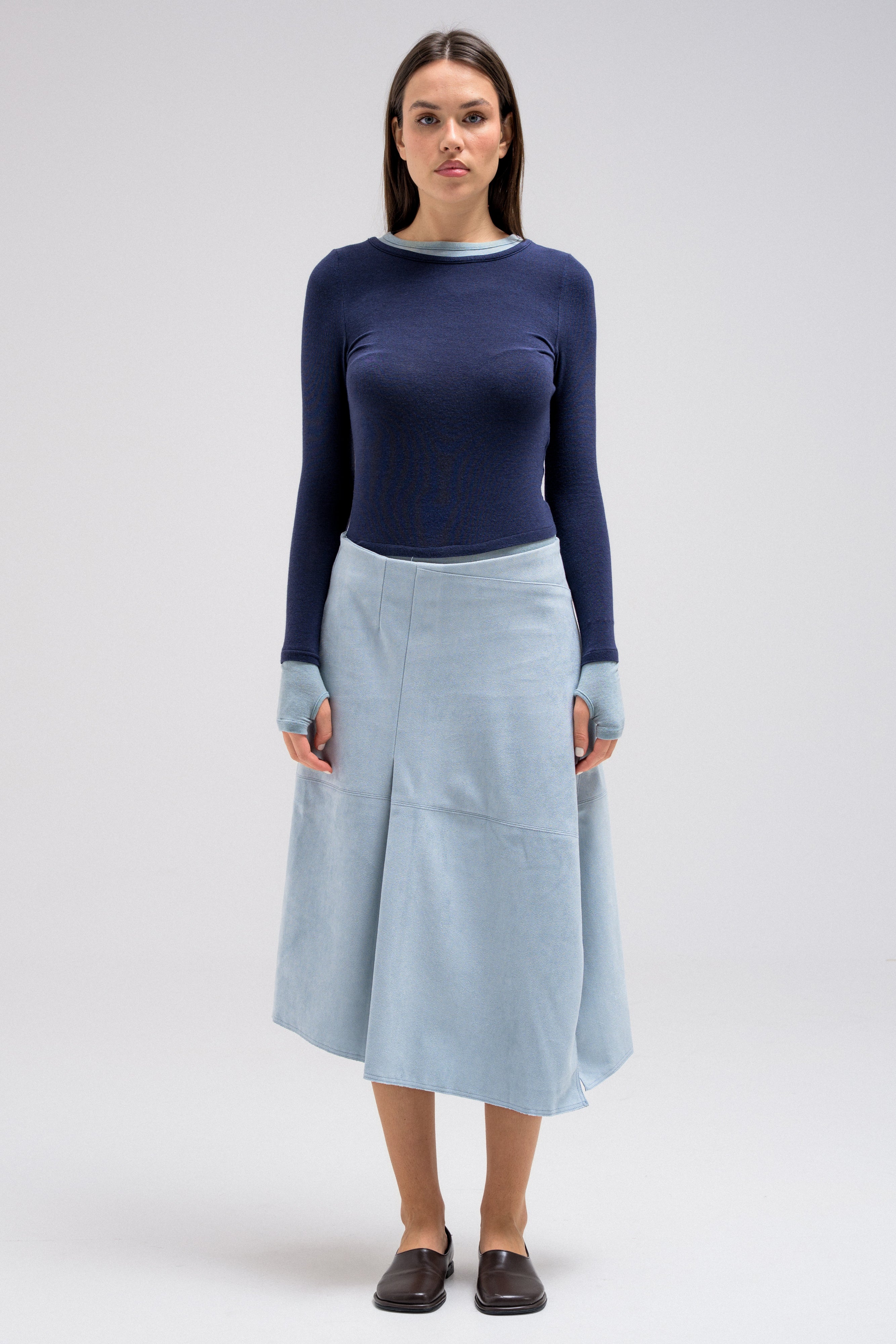 BLUE SUEDE SKIRT