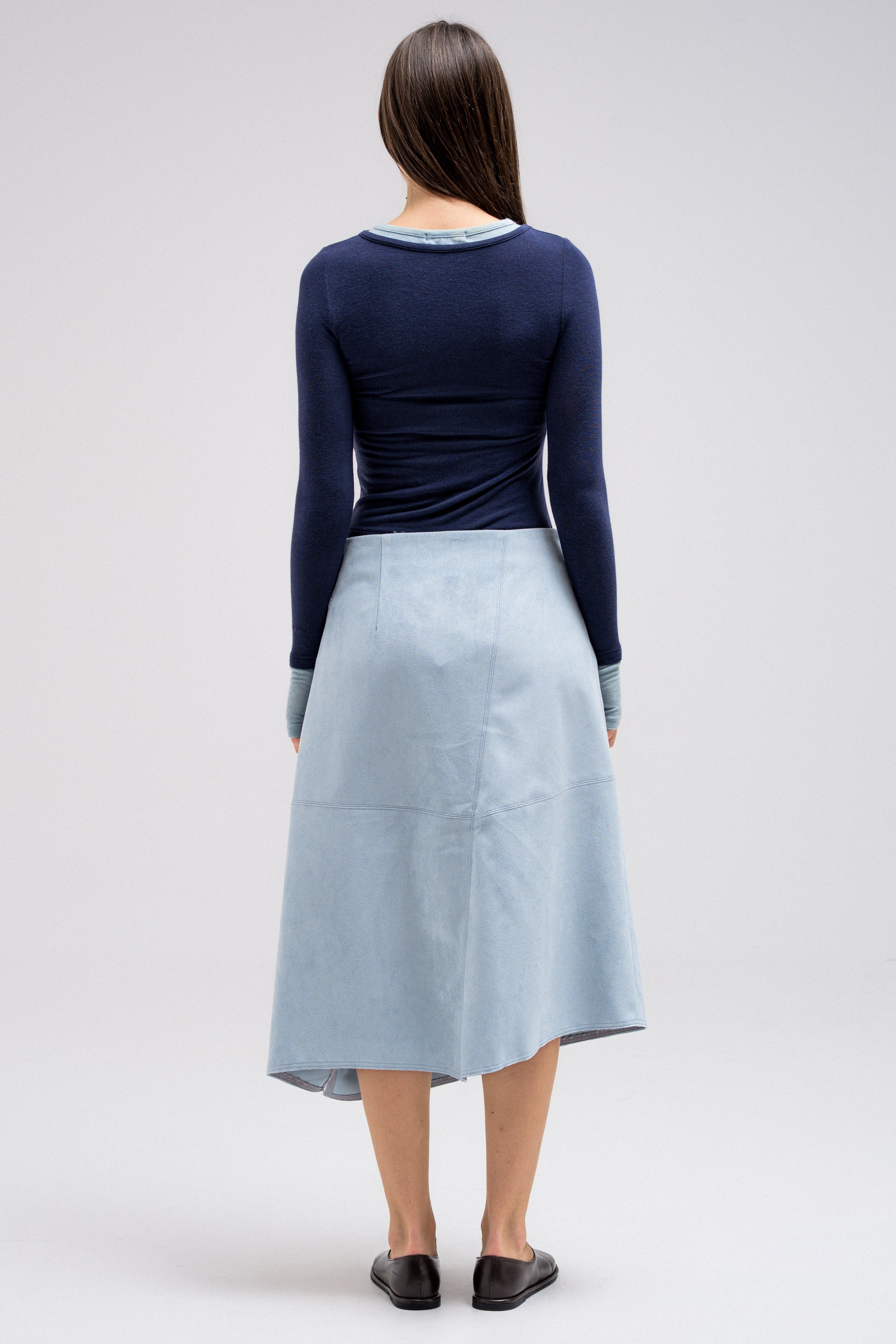 BLUE SUEDE SKIRT