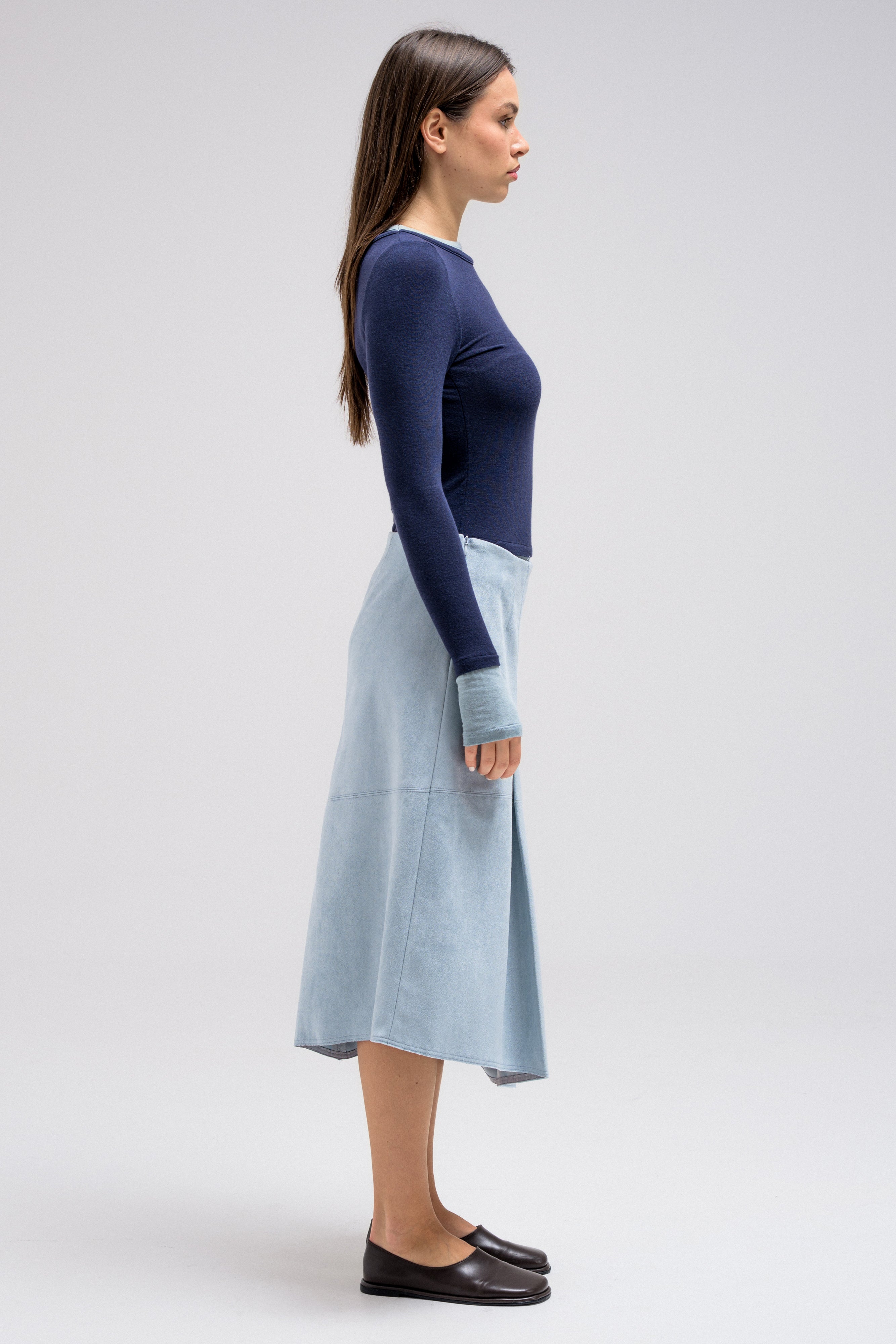 BLUE SUEDE SKIRT
