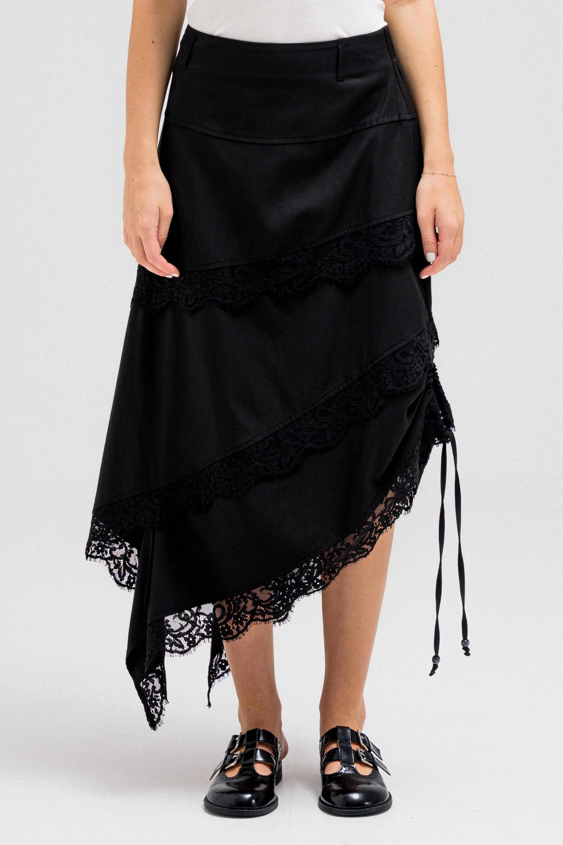 NOIR LACE PANEL SKIRT