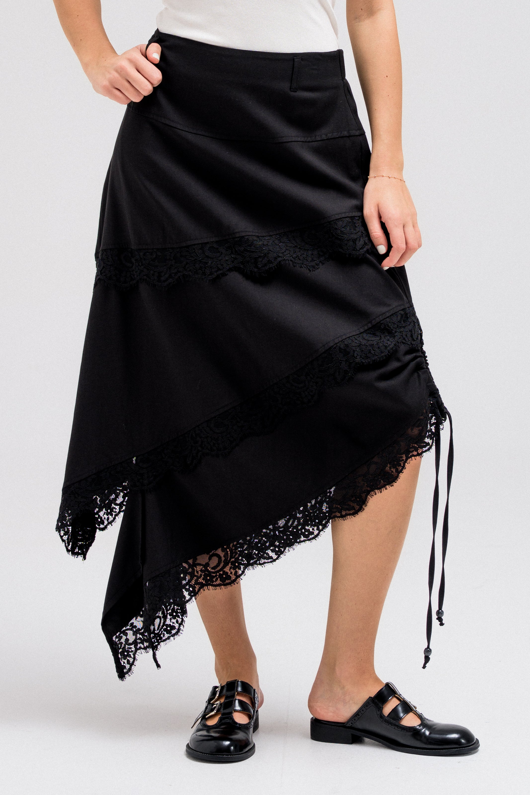 NOIR LACE PANEL SKIRT