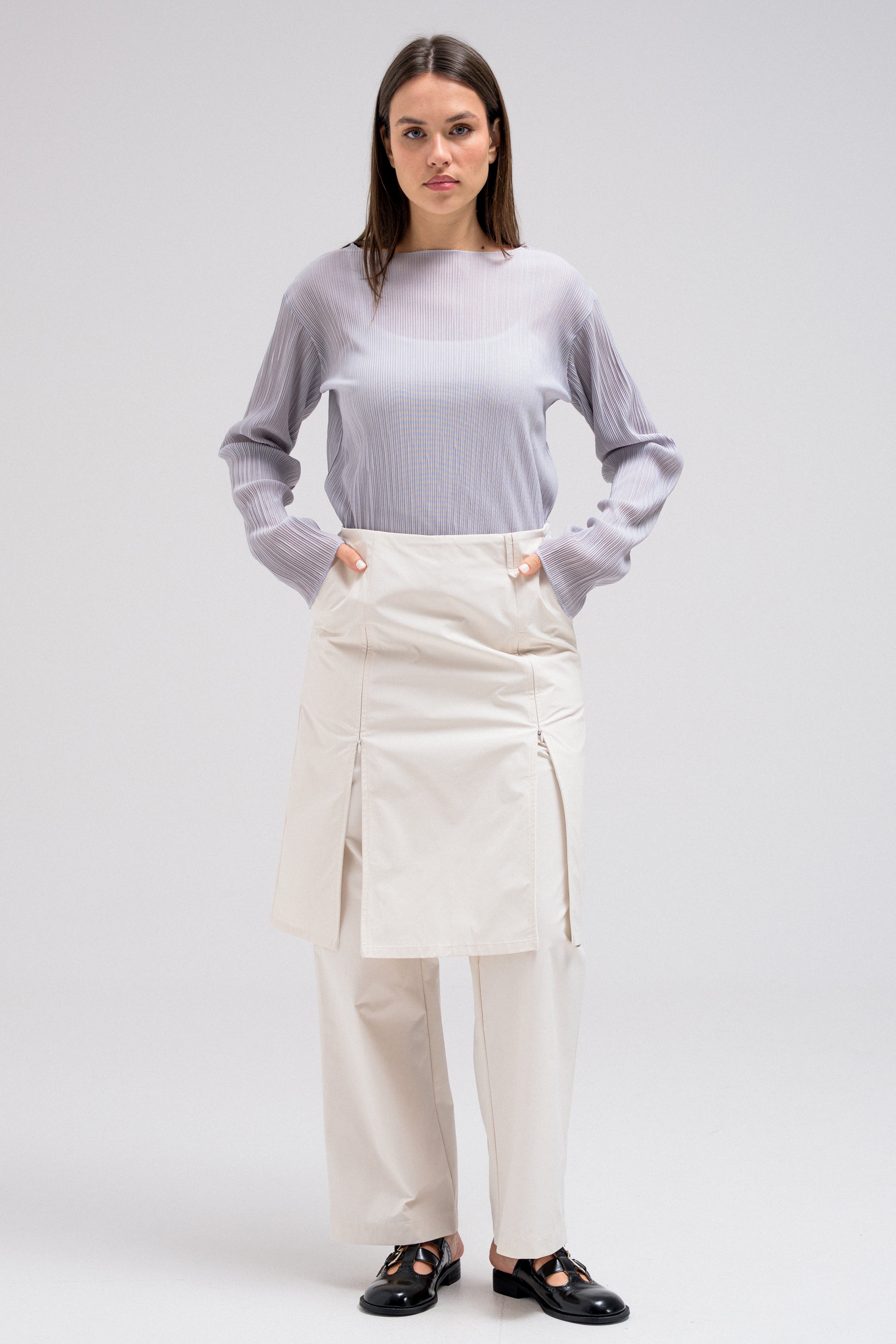 VEIL LAYERED SKIRT-PANT