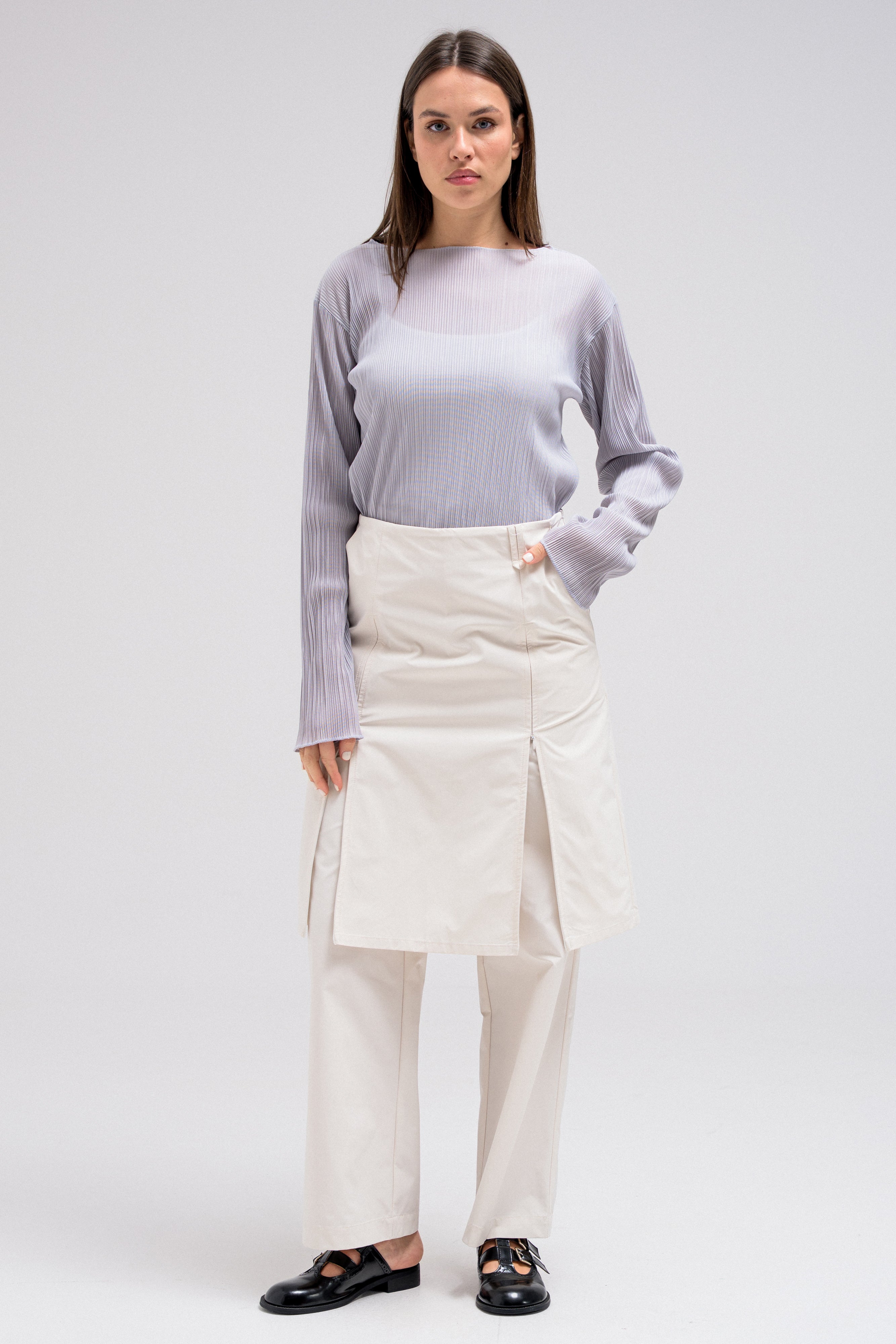 VEIL LAYERED SKIRT-PANT