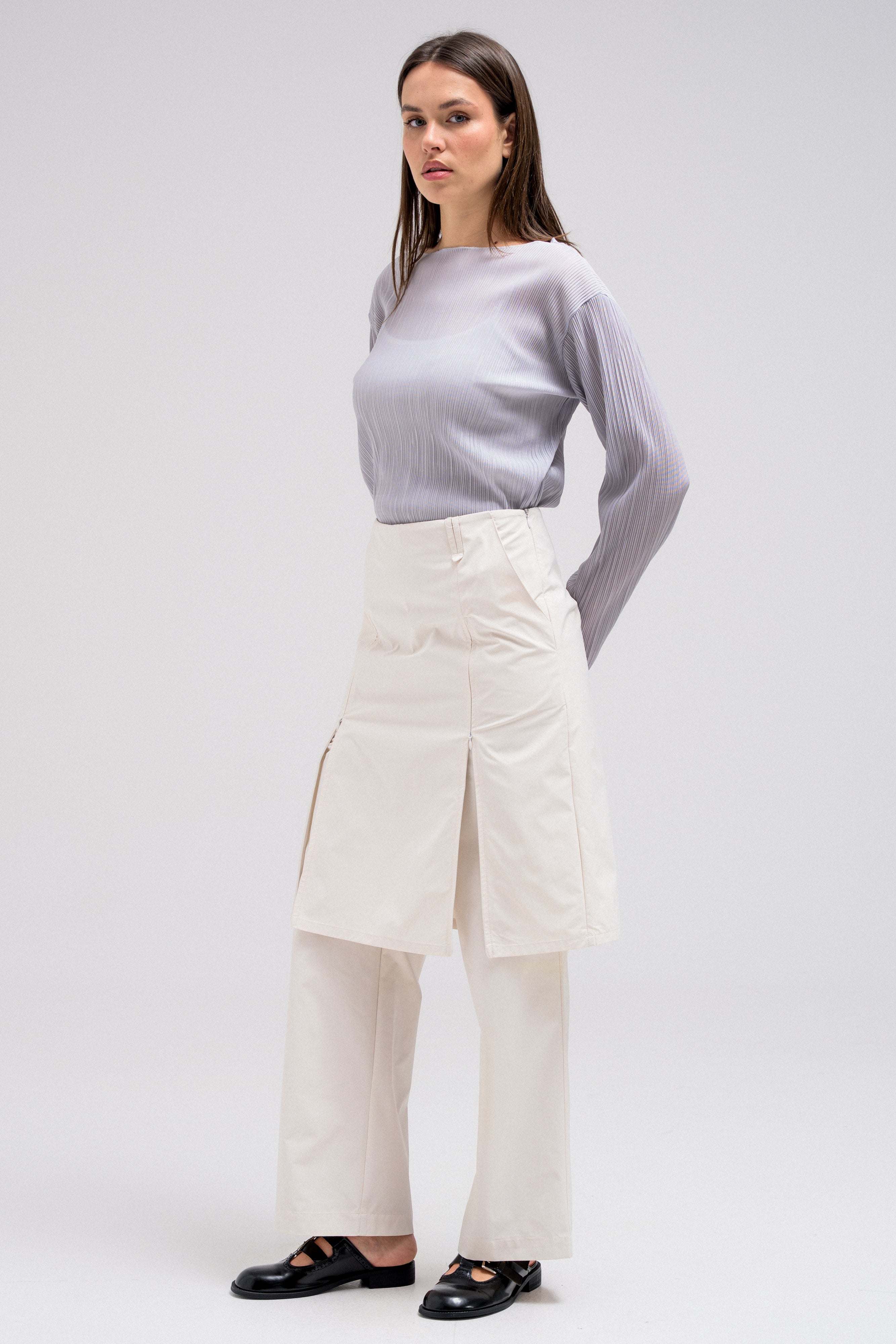 VEIL LAYERED SKIRT-PANT