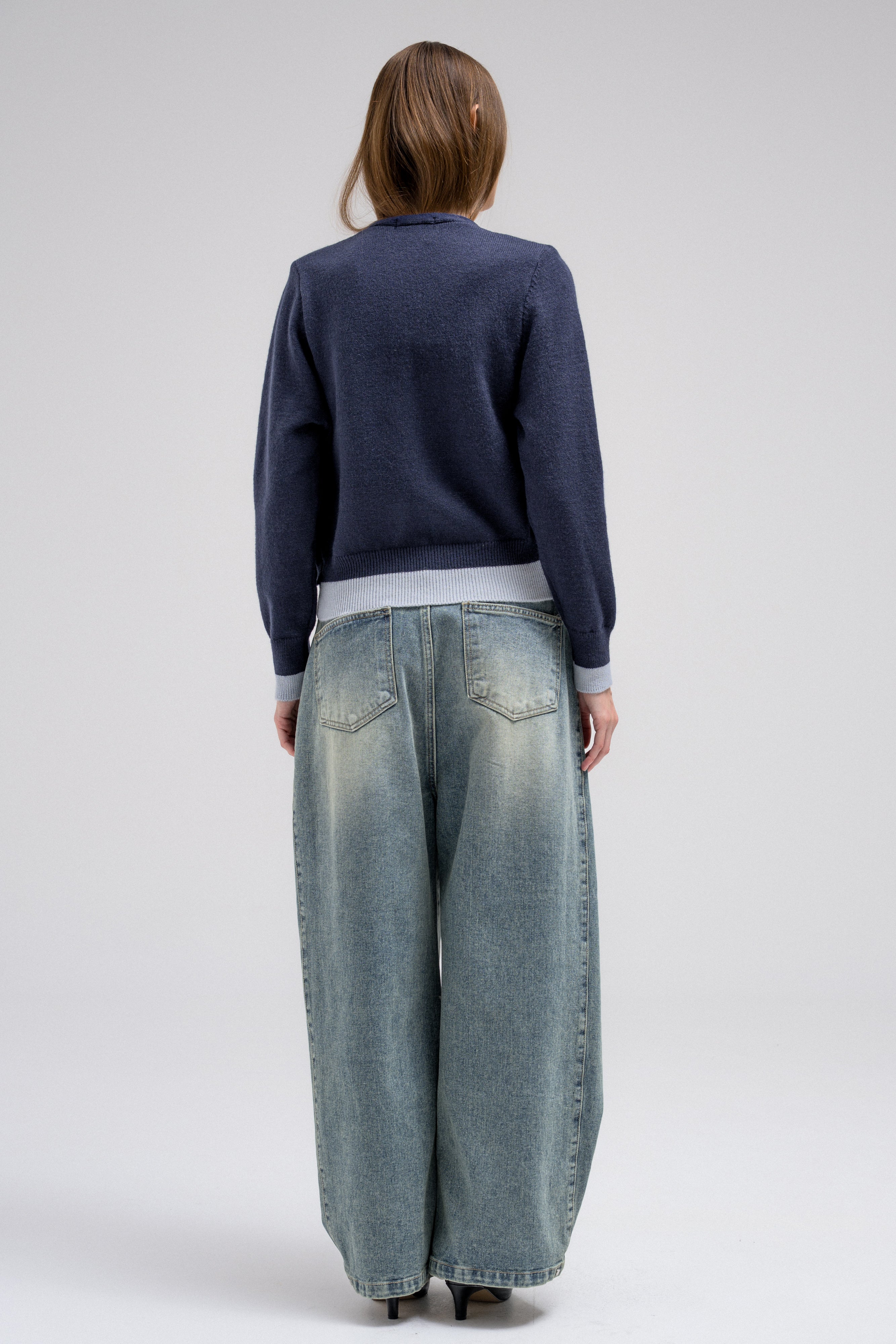 RAY DOUBLE LAYERED CARDIGAN