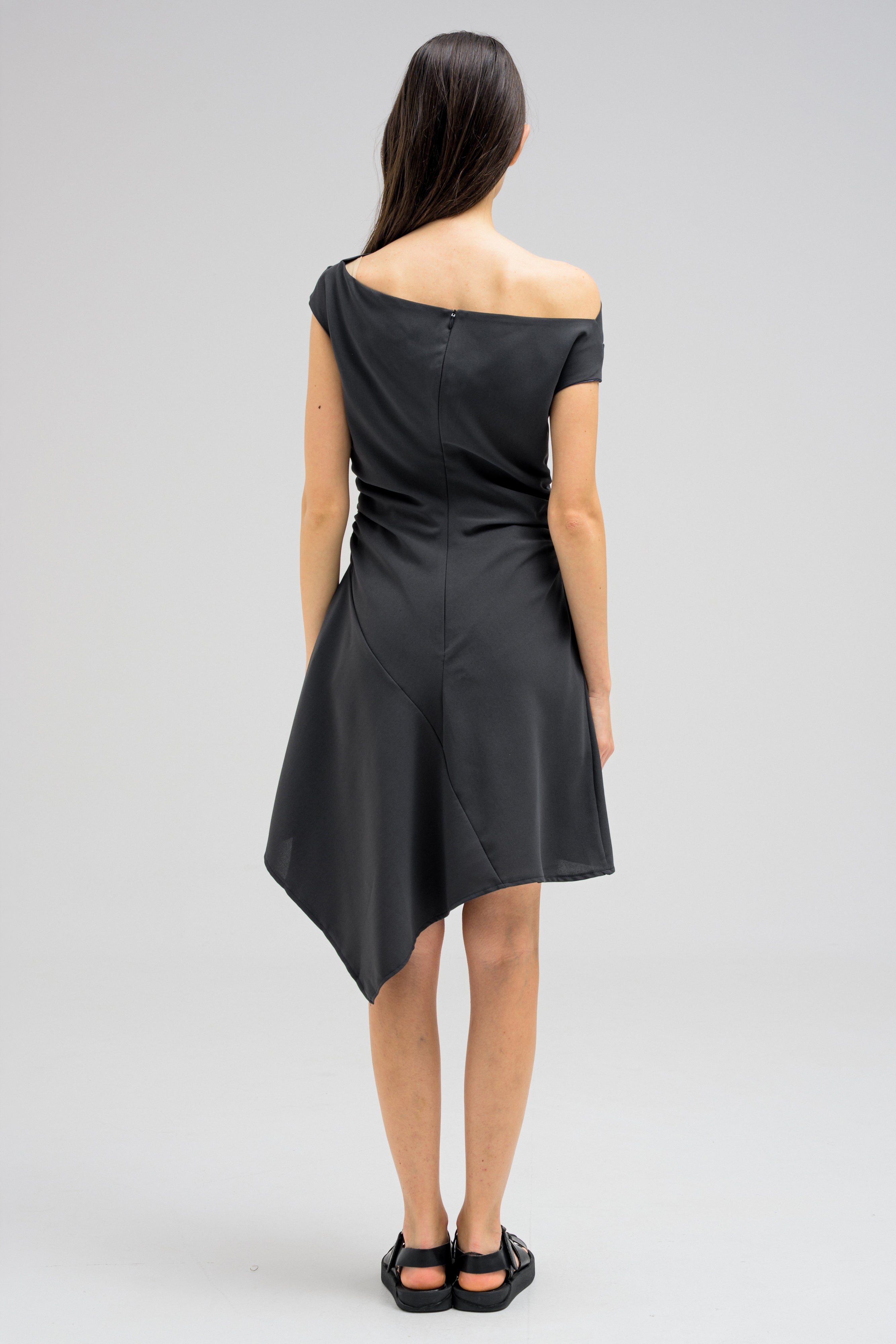DRAPED EDGE DRESS