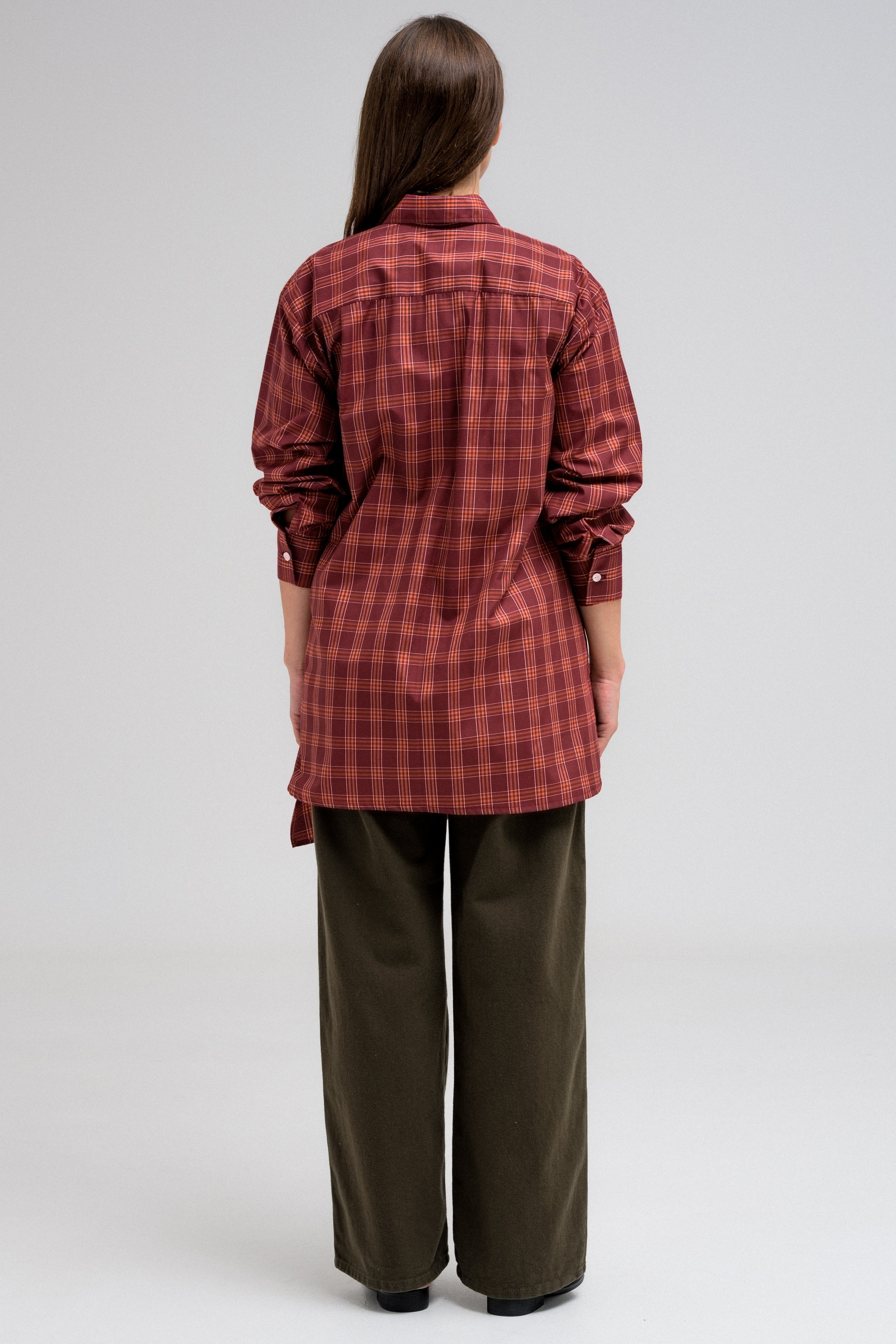 CHECKERED WRAP SHIRT