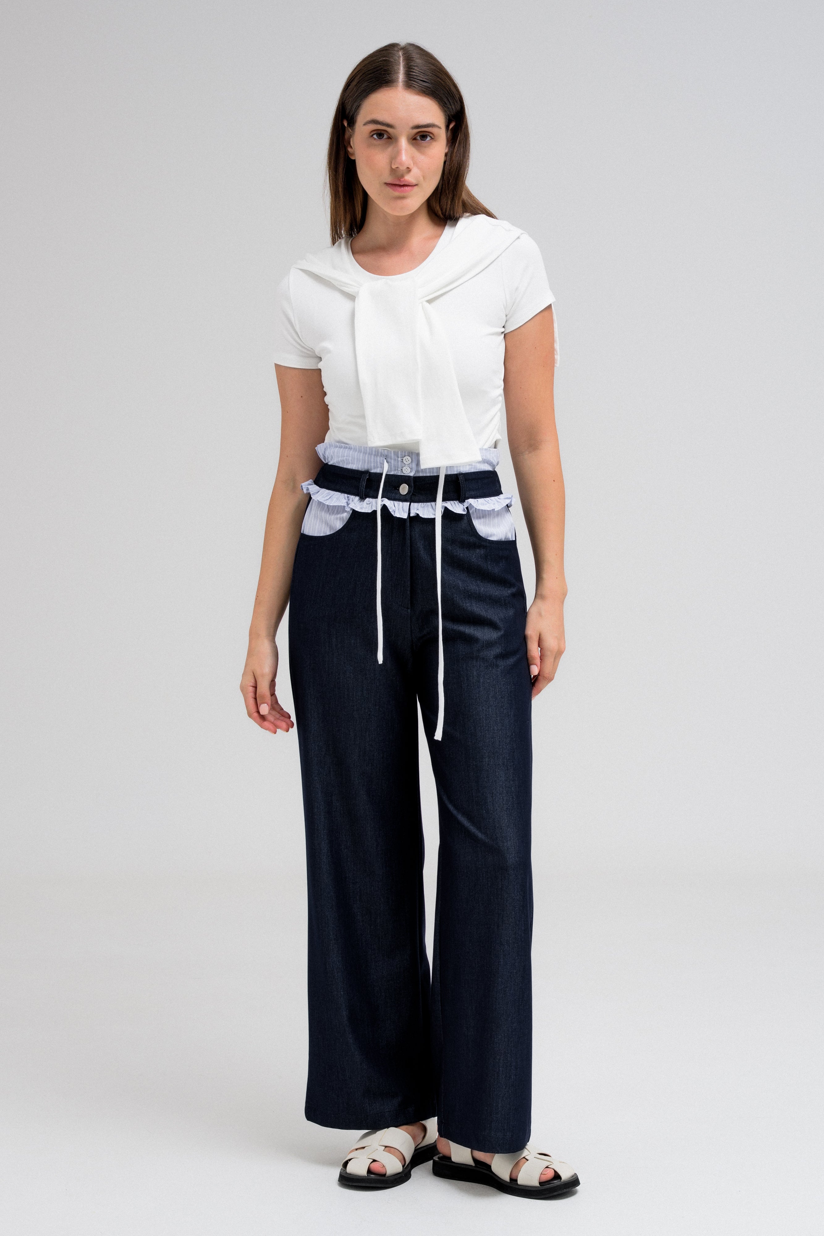 TALIA A PANEL DENIM PANTS