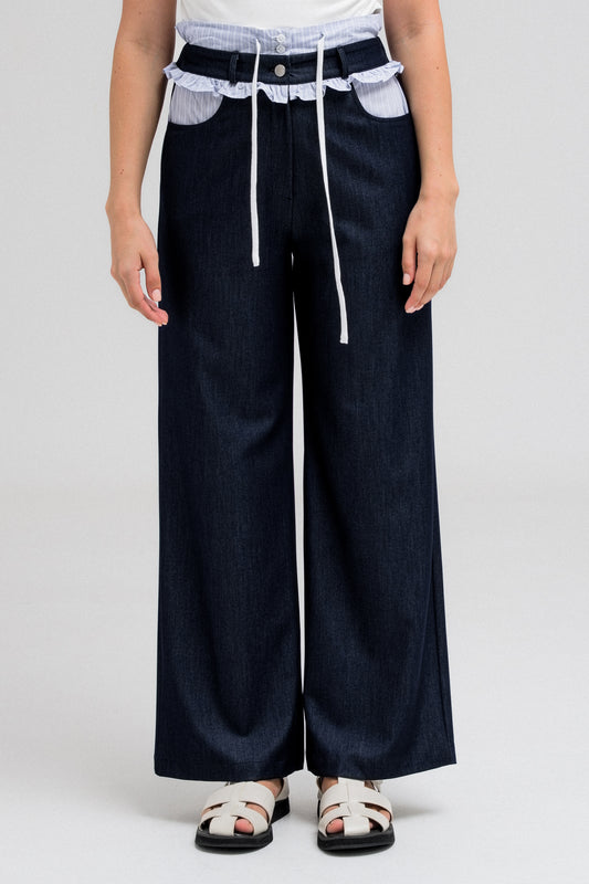 TALIA A PANEL DENIM PANTS