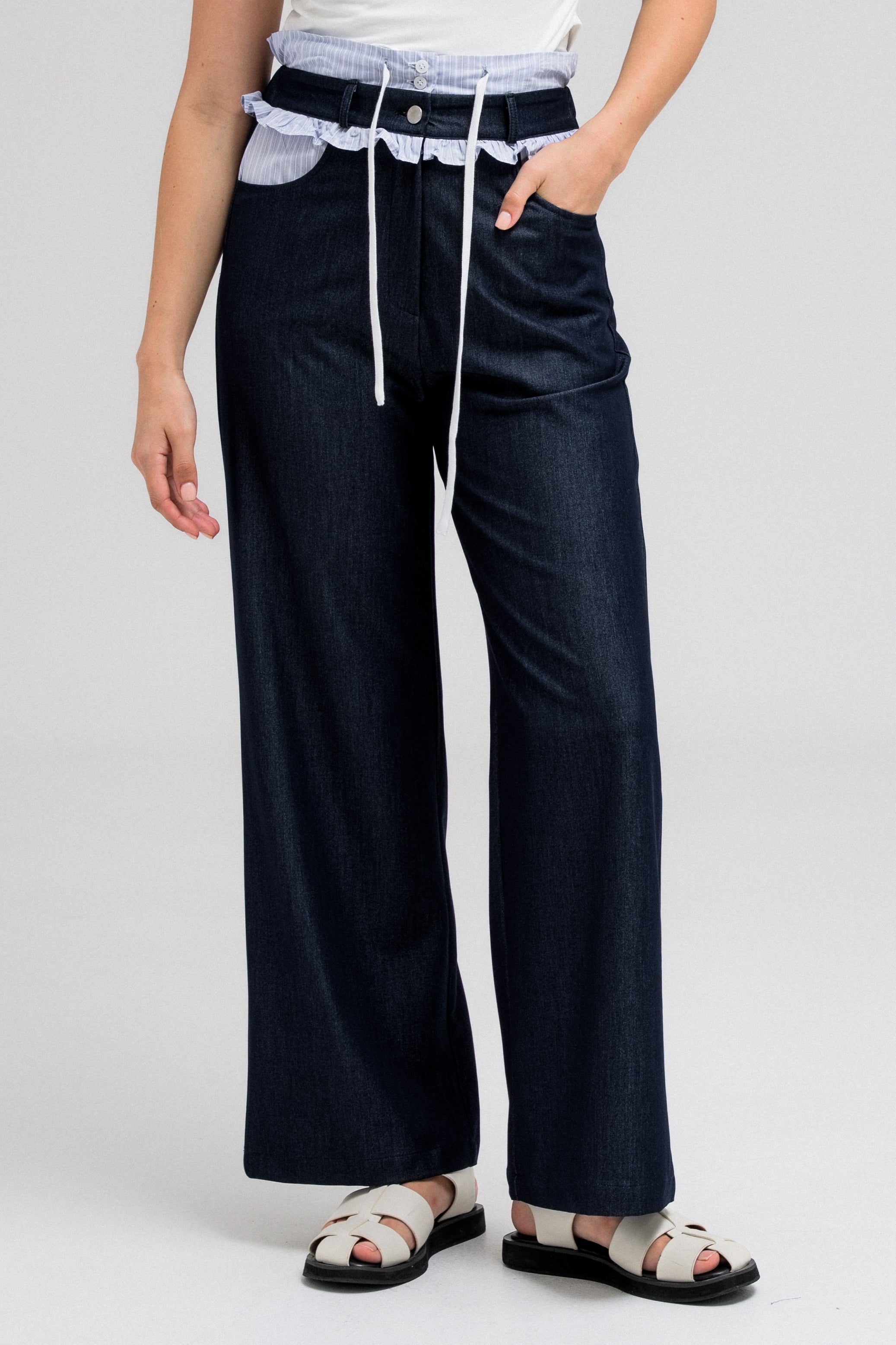 TALIA A PANEL DENIM PANTS
