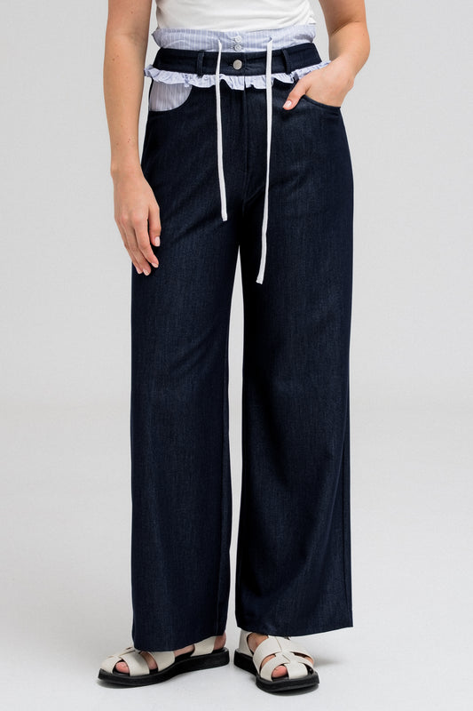 TALIA A PANEL DENIM PANTS