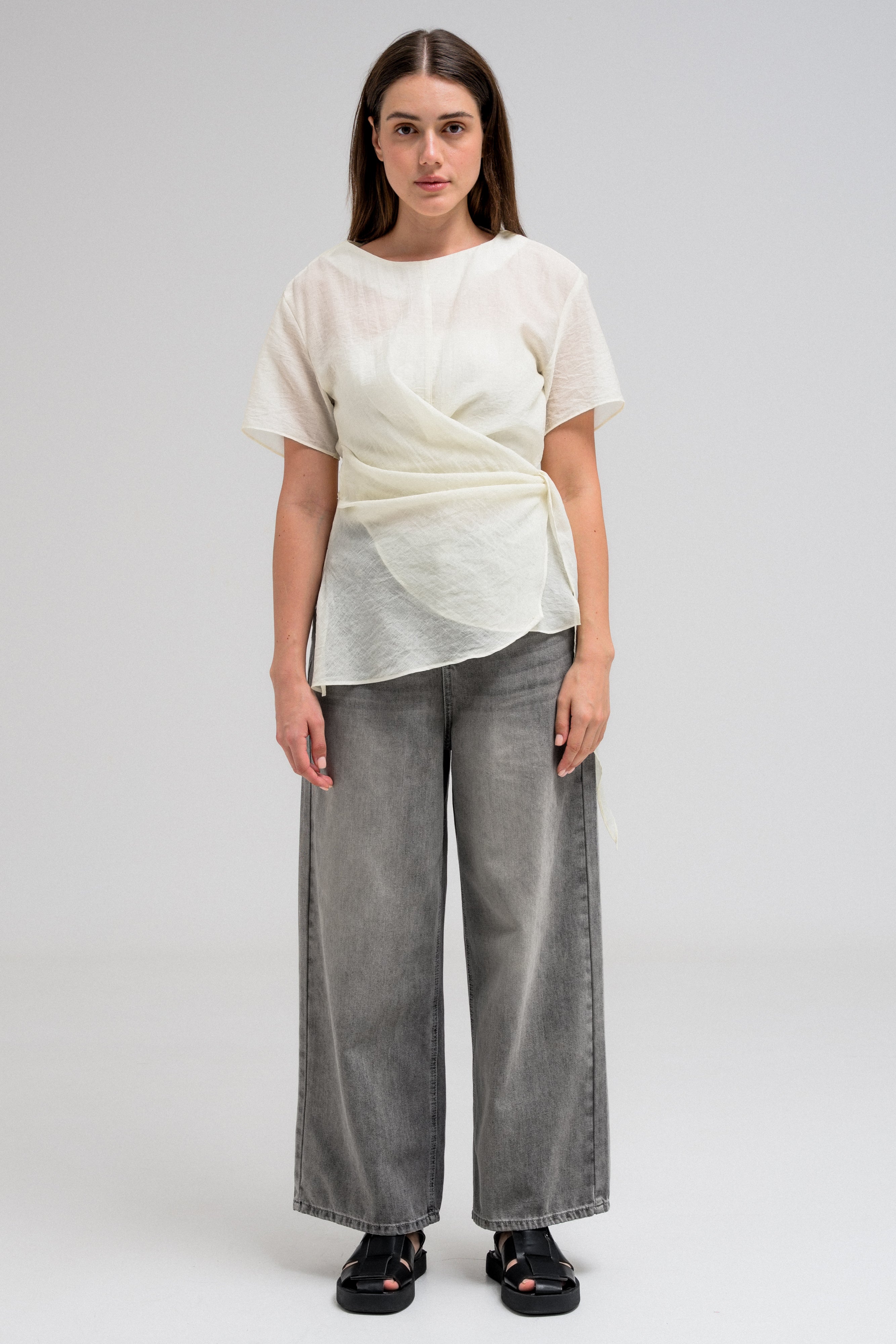 NALIA SHEER WRAPPED TOP
