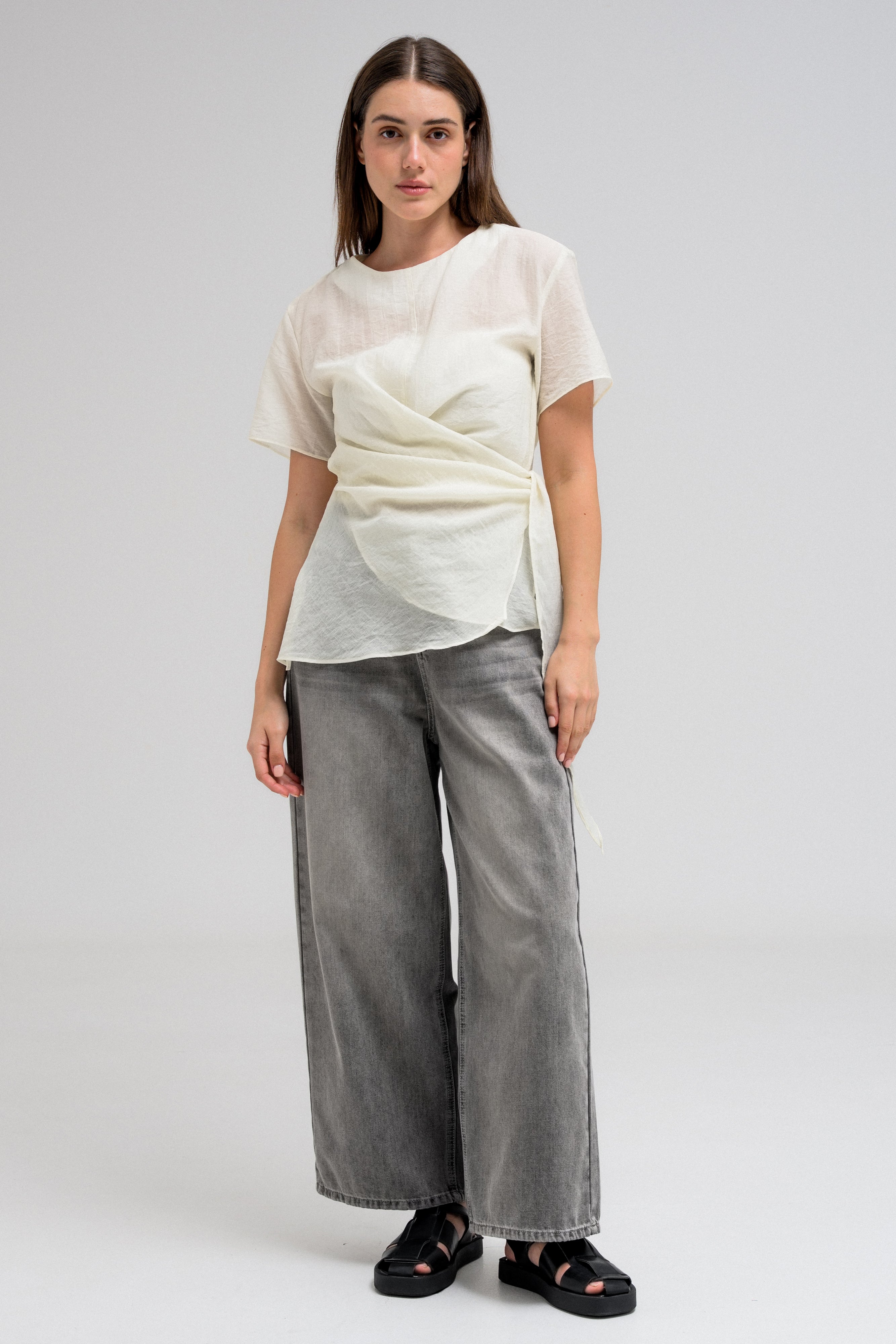 NALIA SHEER WRAPPED TOP