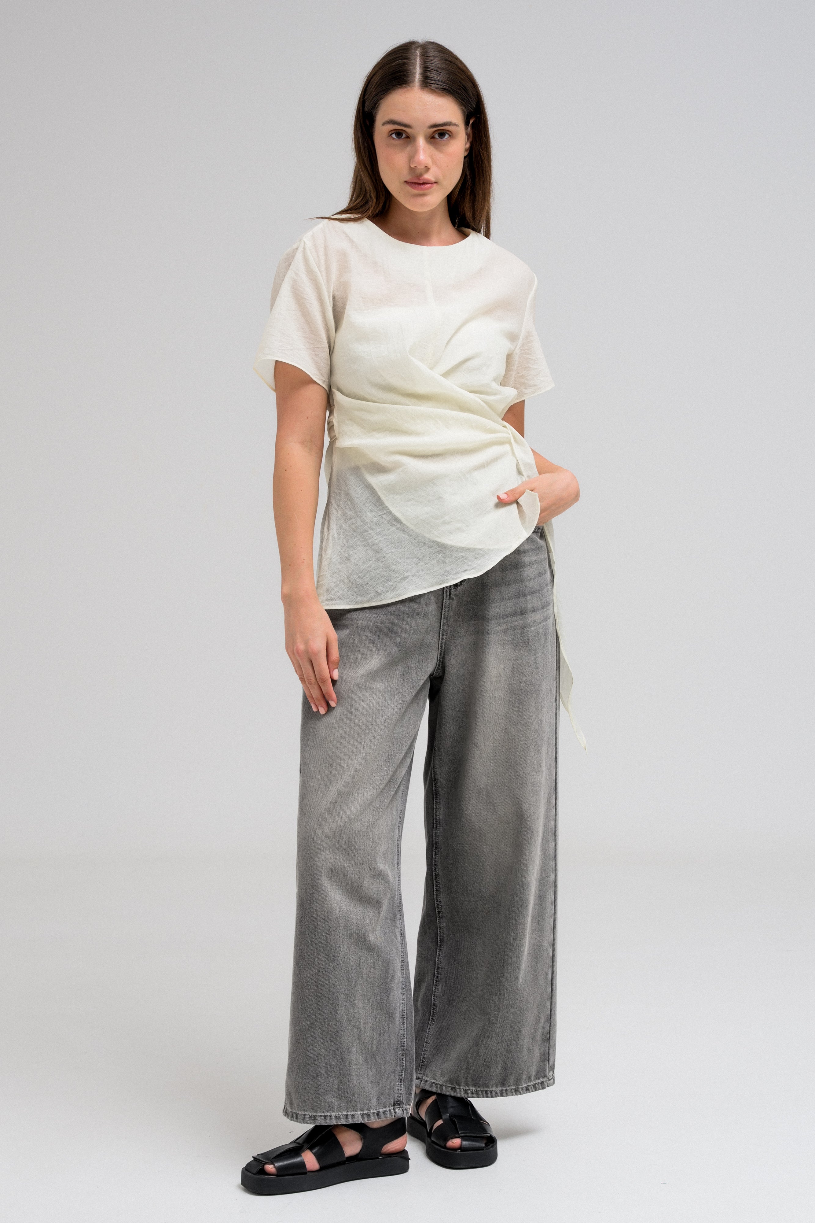NALIA SHEER WRAPPED TOP