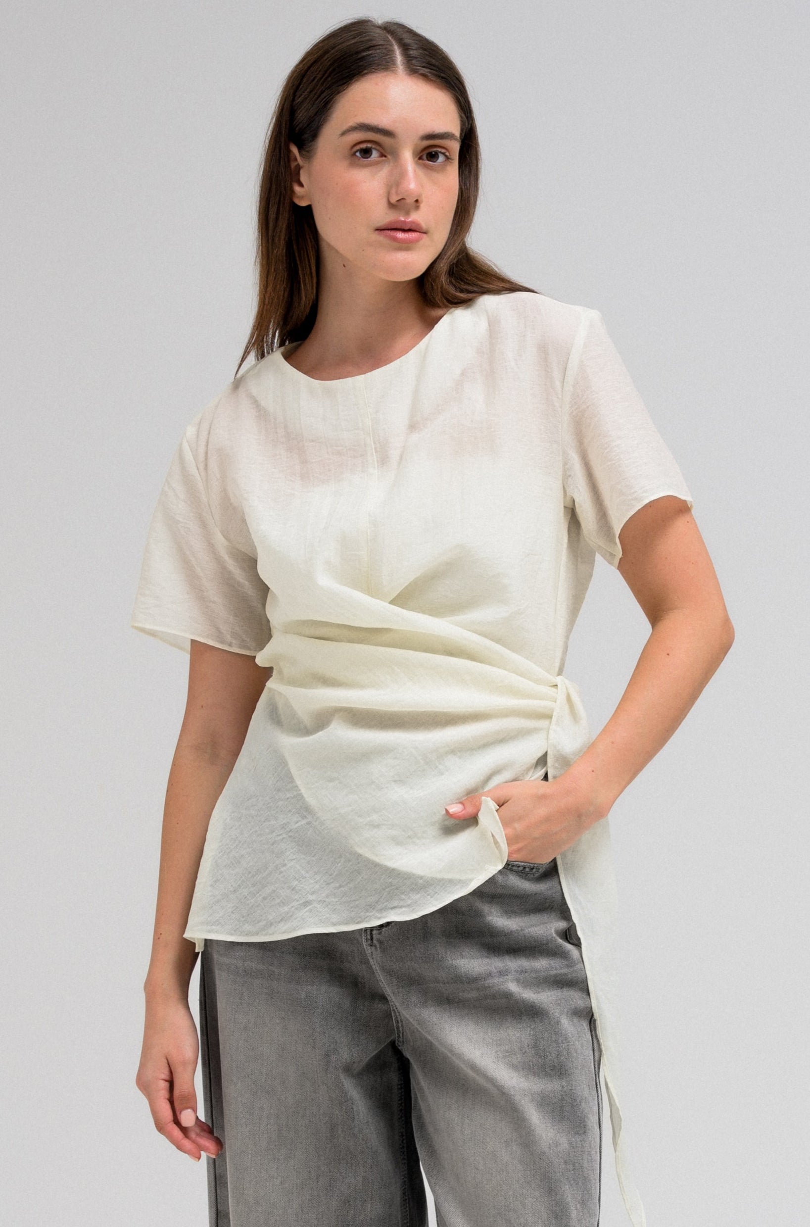 NALIA SHEER WRAPPED TOP