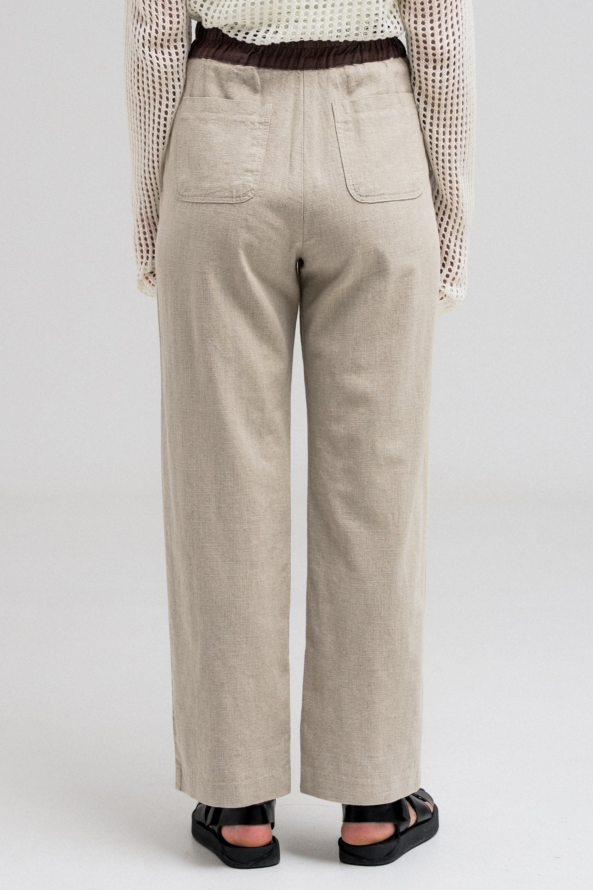 LARA CONTRAST WAIST PANTS