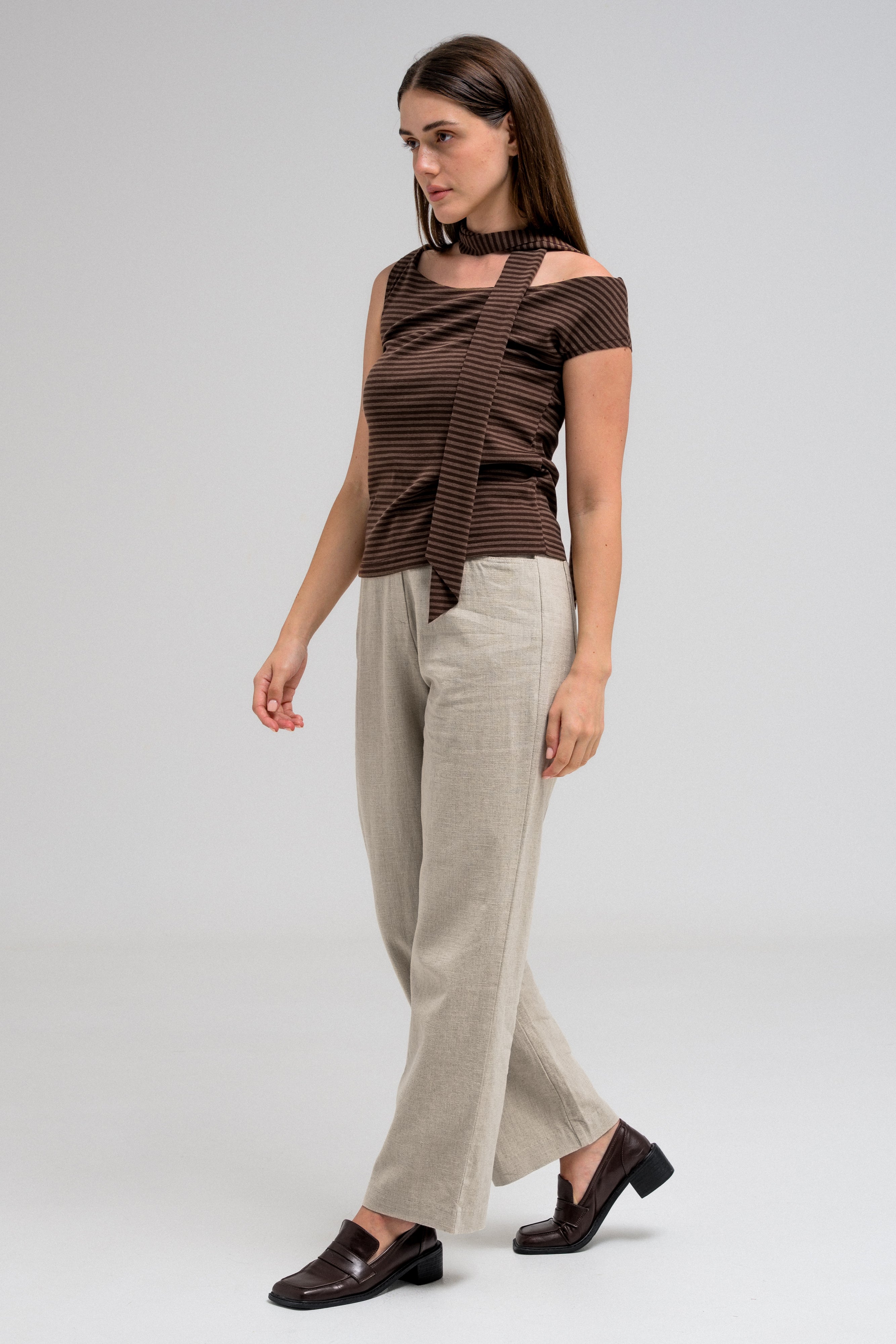 MAIA STRIPED SCARF TOP
