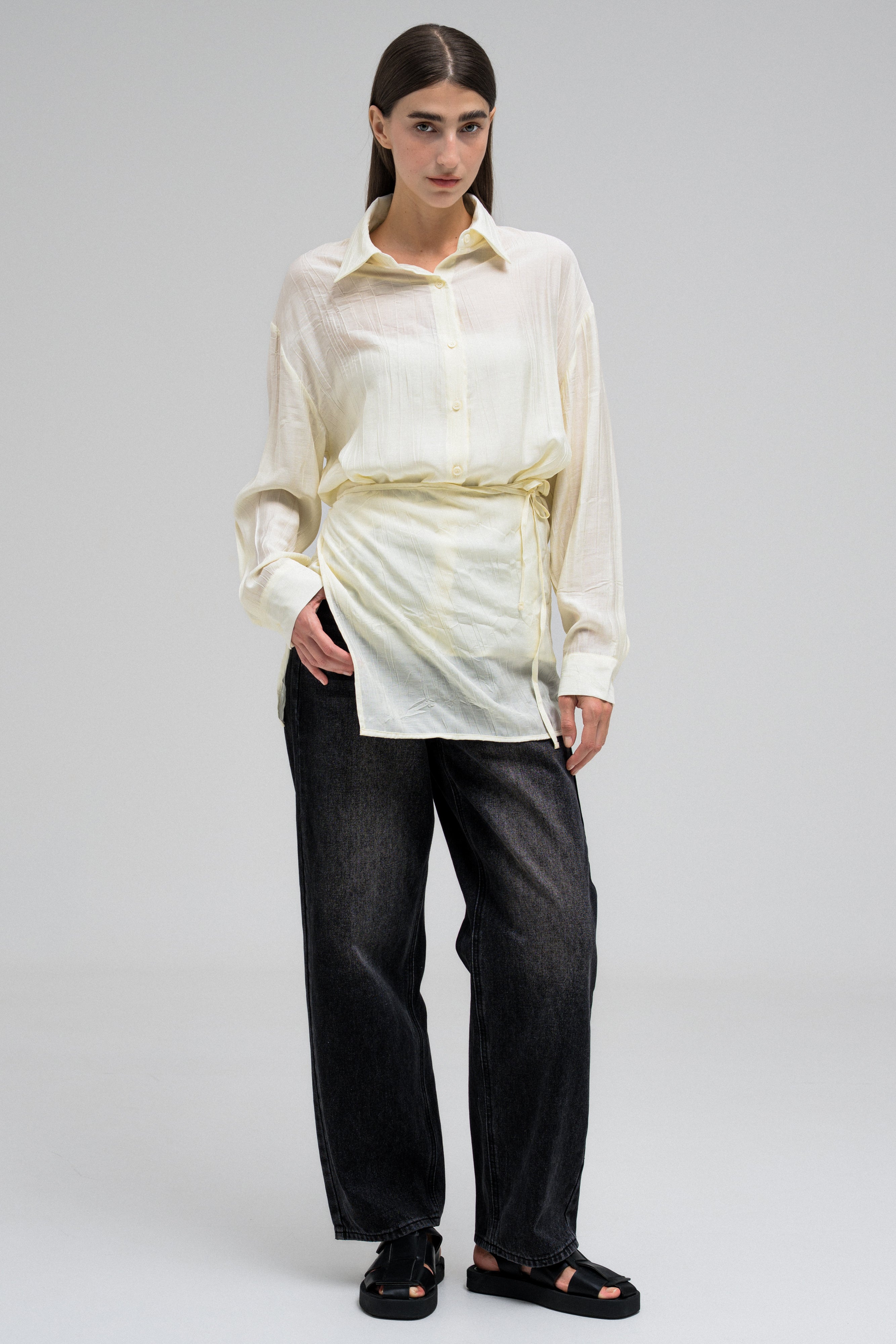 BECCA IVORY WRAPPED SHIRT