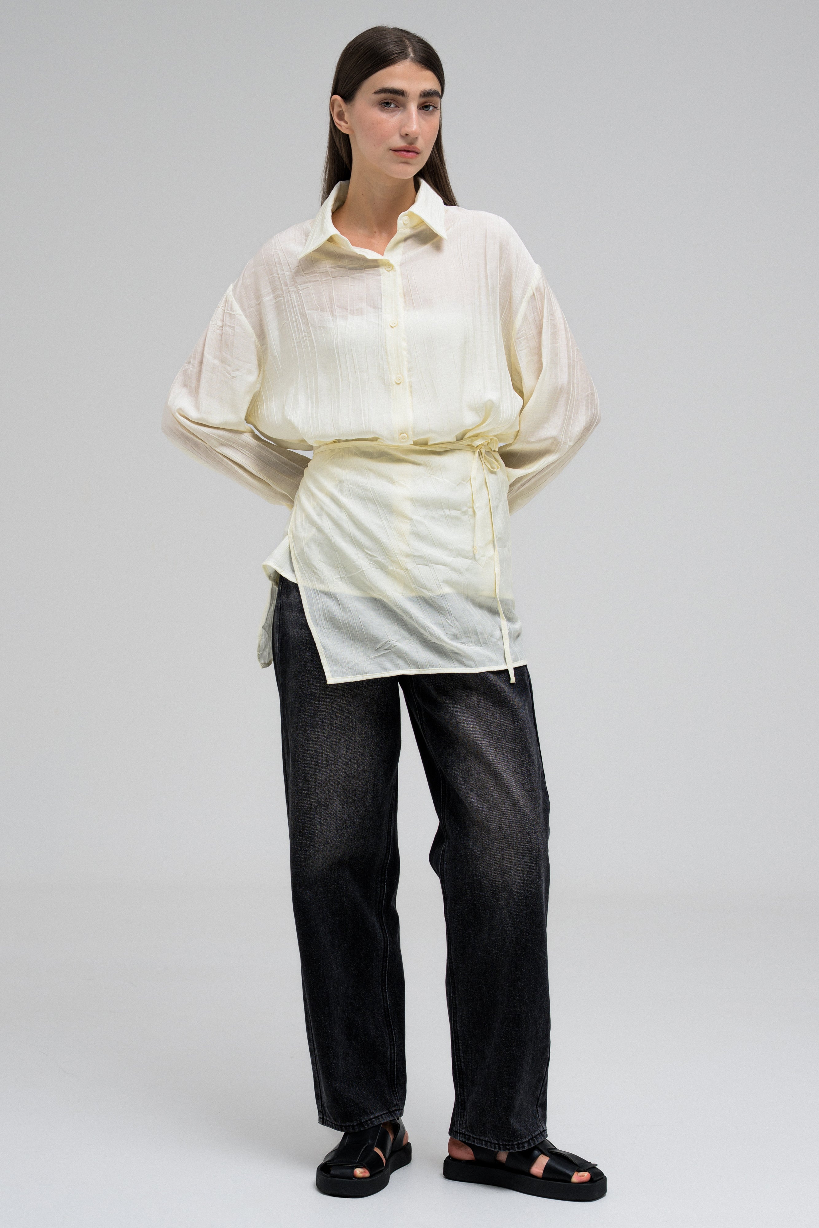 BECCA IVORY WRAPPED SHIRT