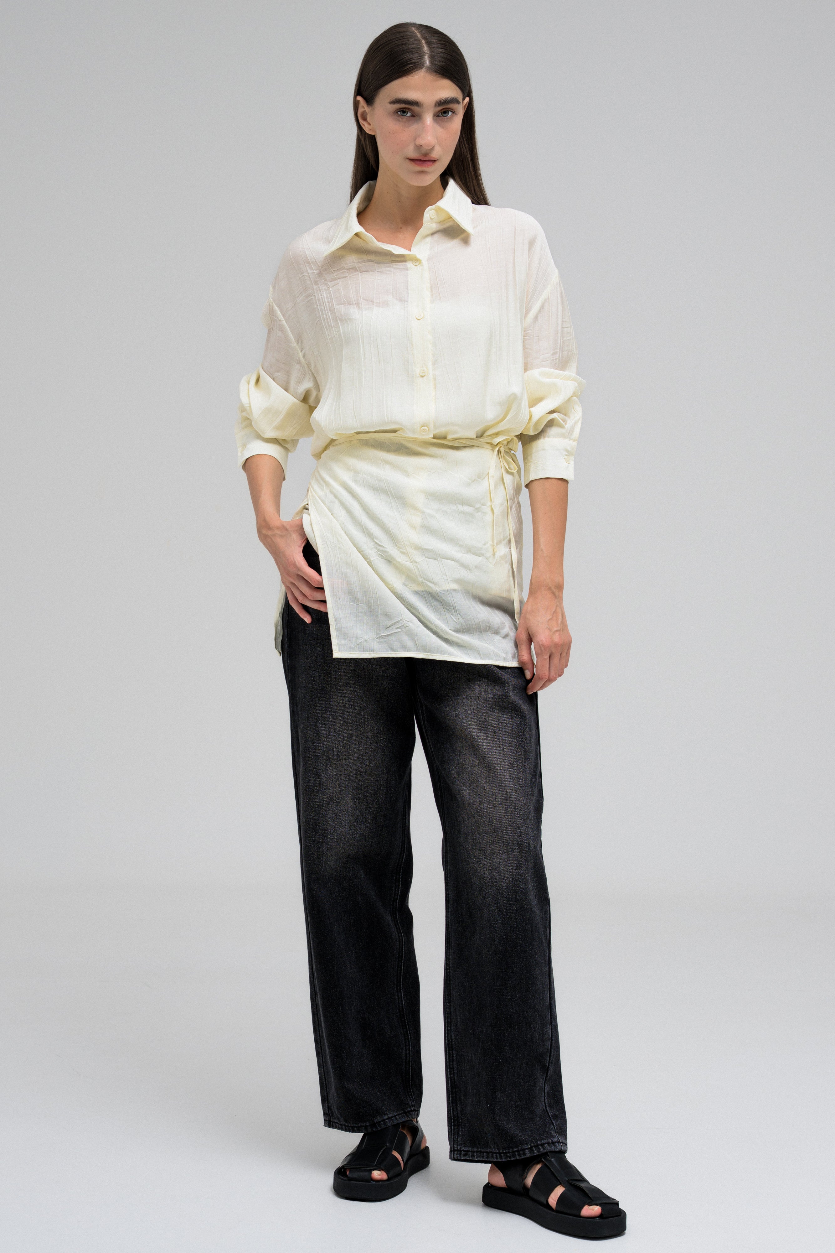 BECCA IVORY WRAPPED SHIRT