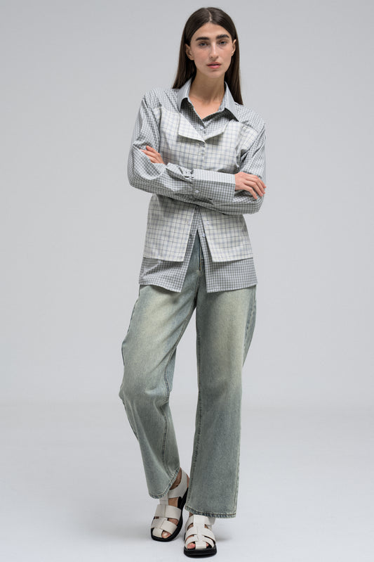 BUSTIER PLAID SHIRT V4