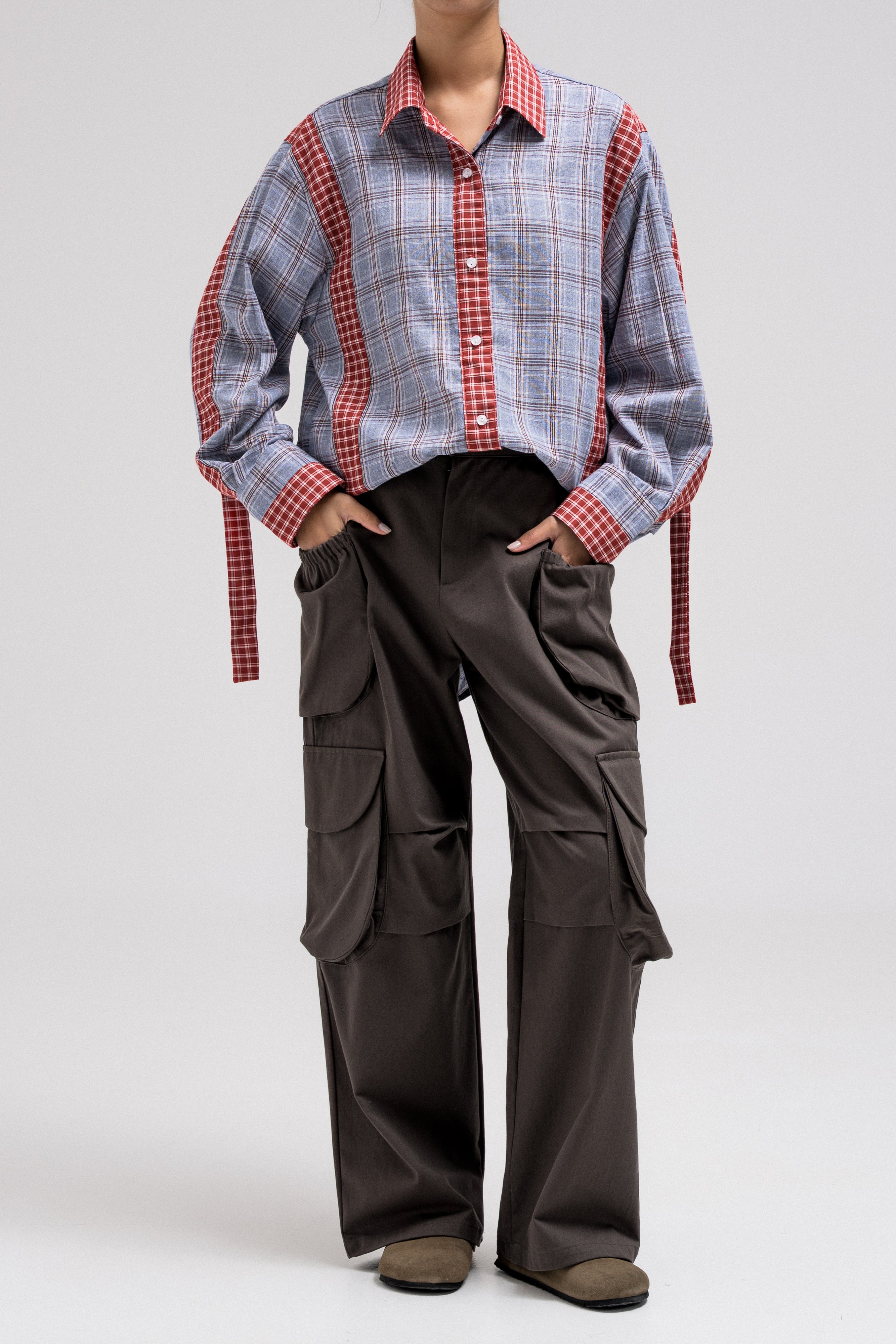 PLAID CONTRAST SHIRT