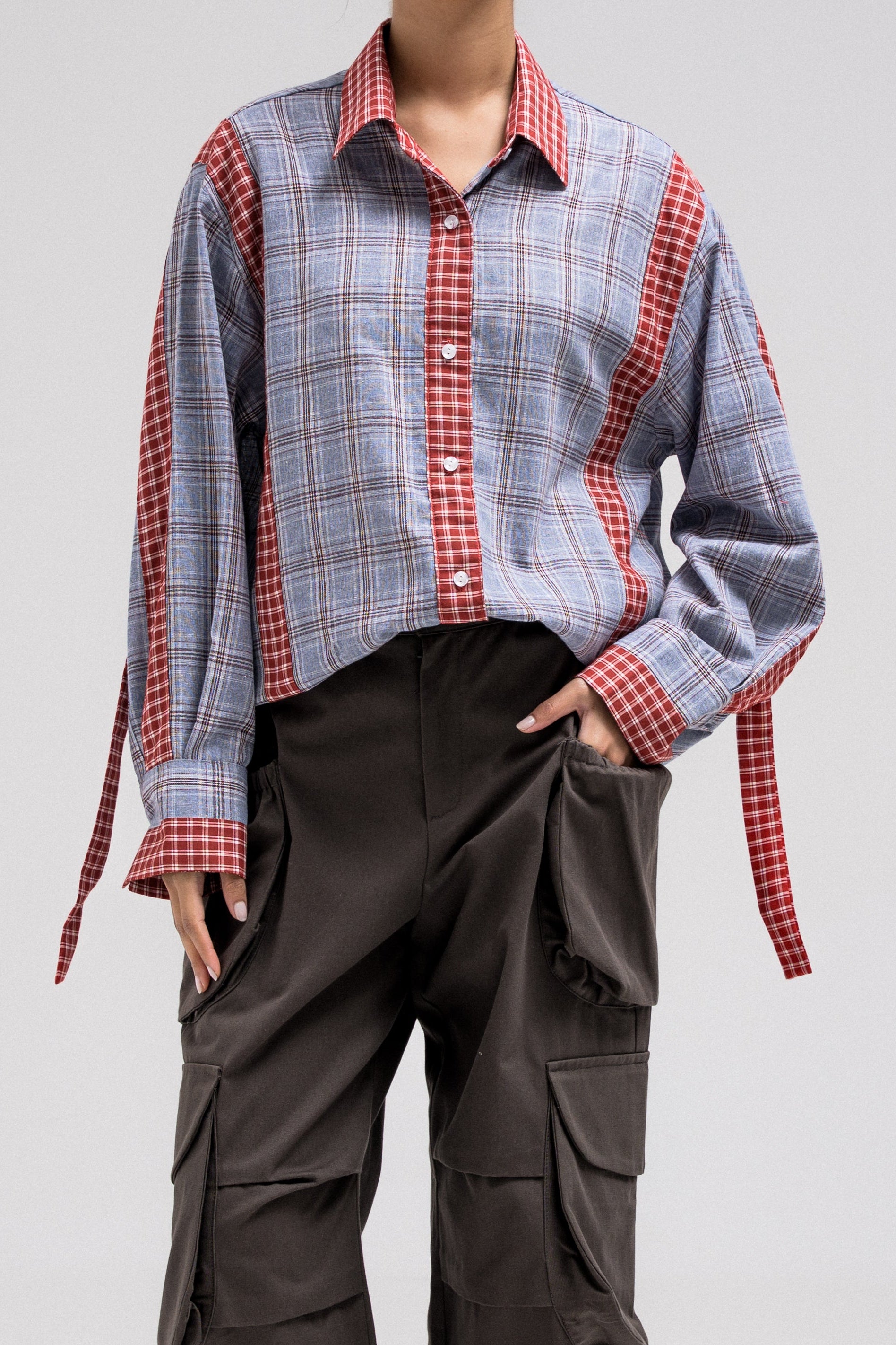 PLAID CONTRAST SHIRT