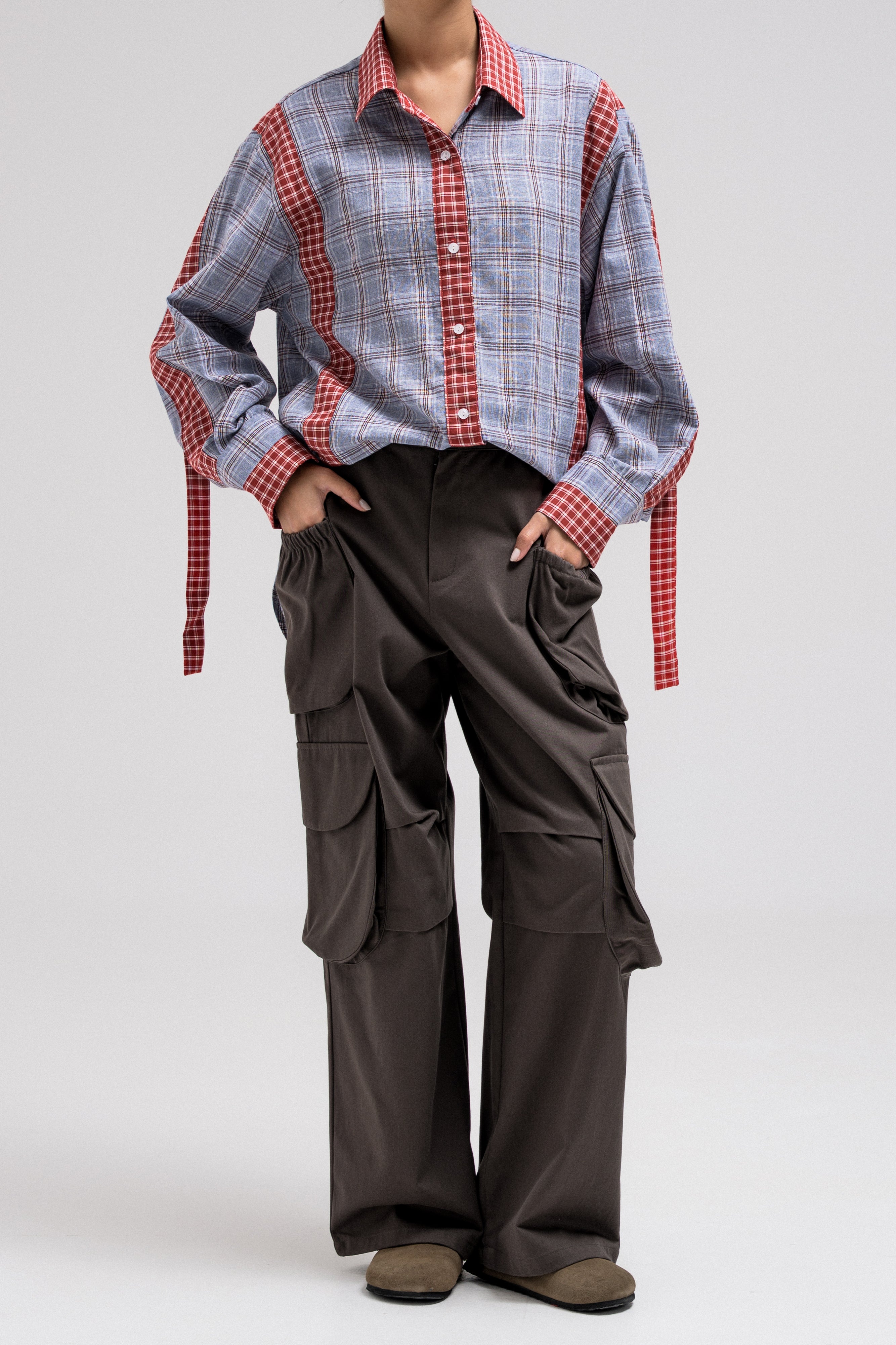 PLAID CONTRAST SHIRT