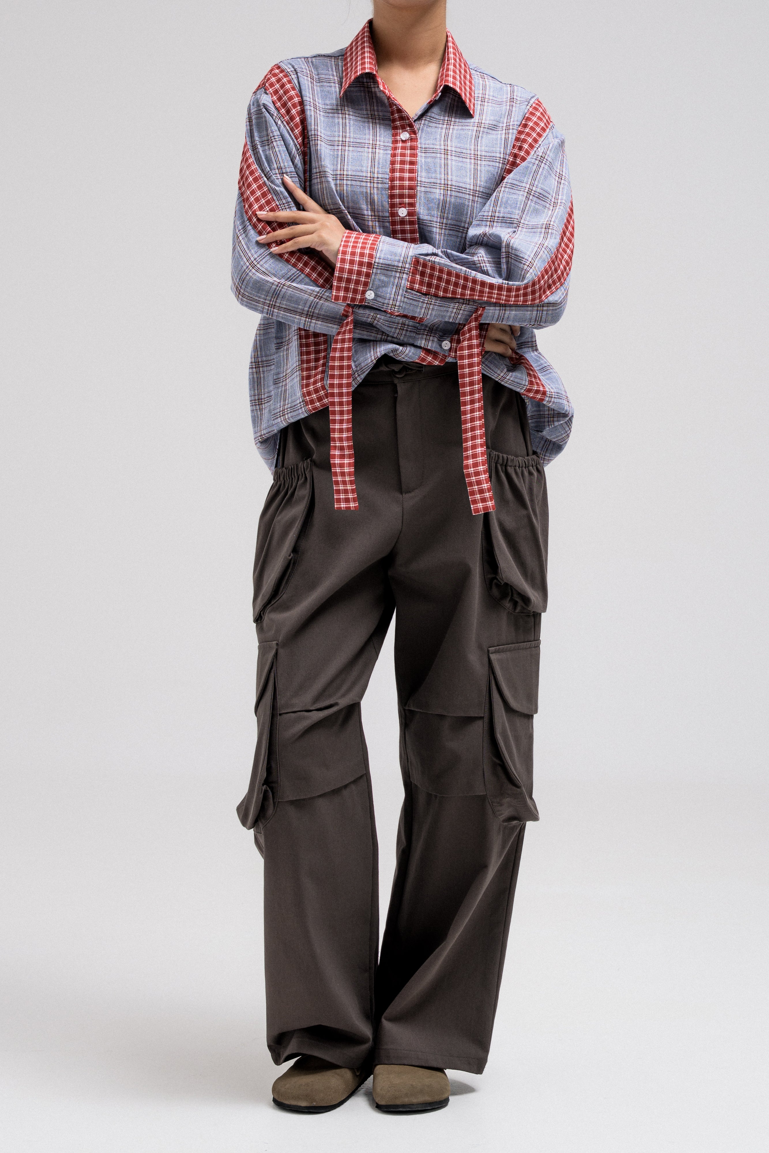PLAID CONTRAST SHIRT