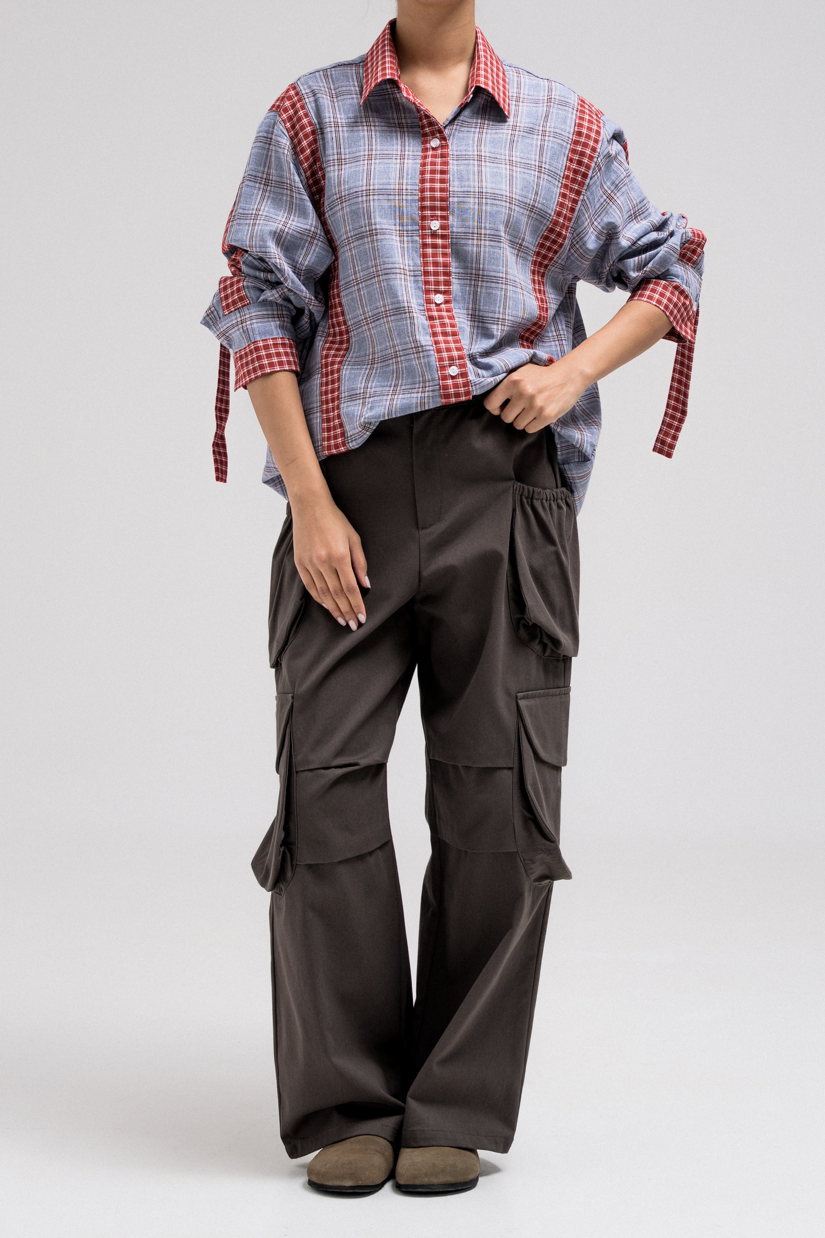 PLAID CONTRAST SHIRT