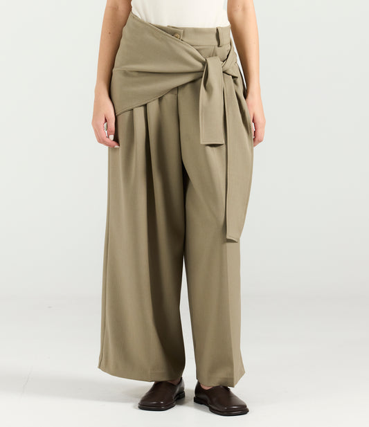 FRONT WRAP KHAKI PANTS