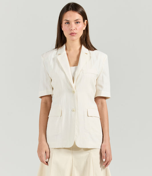 IVORY SHORT SLEEVES BLAZER